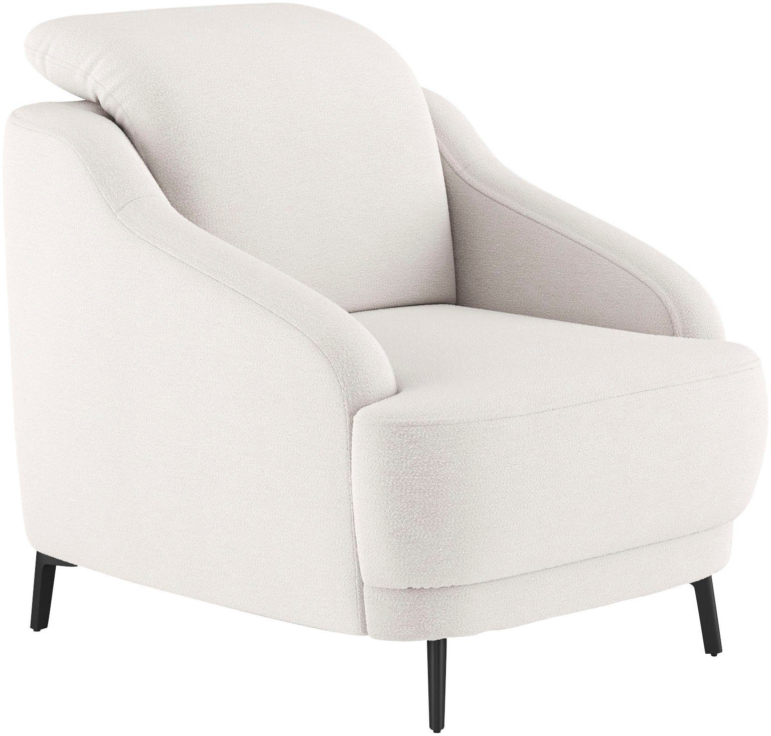 sit&more Fauteuil Blues met metalen poten, matzwart (1 stuk)