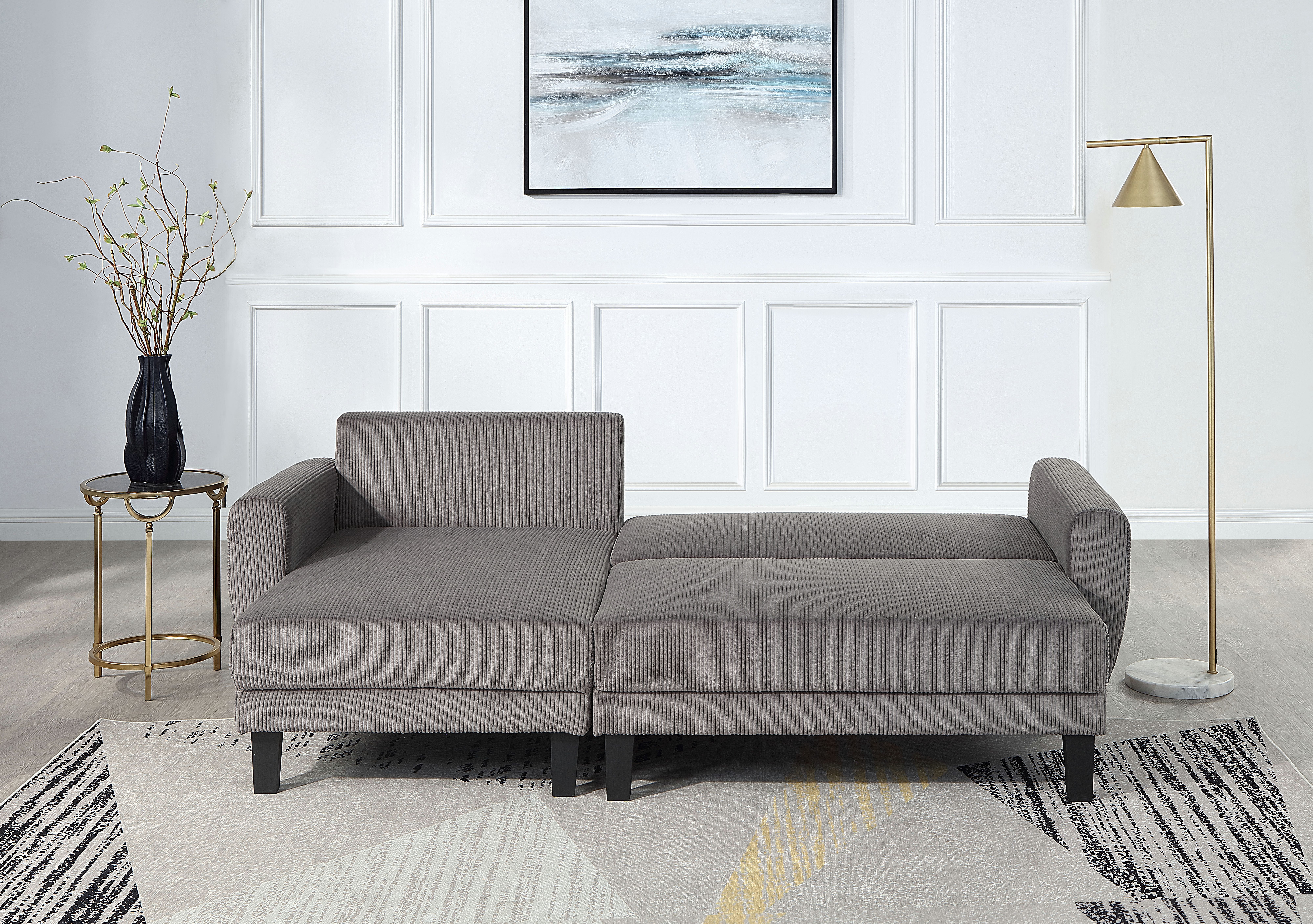 ATLANTIC home collection Hoekbank Leonid L-vorm met slaapfunctie en bedkist