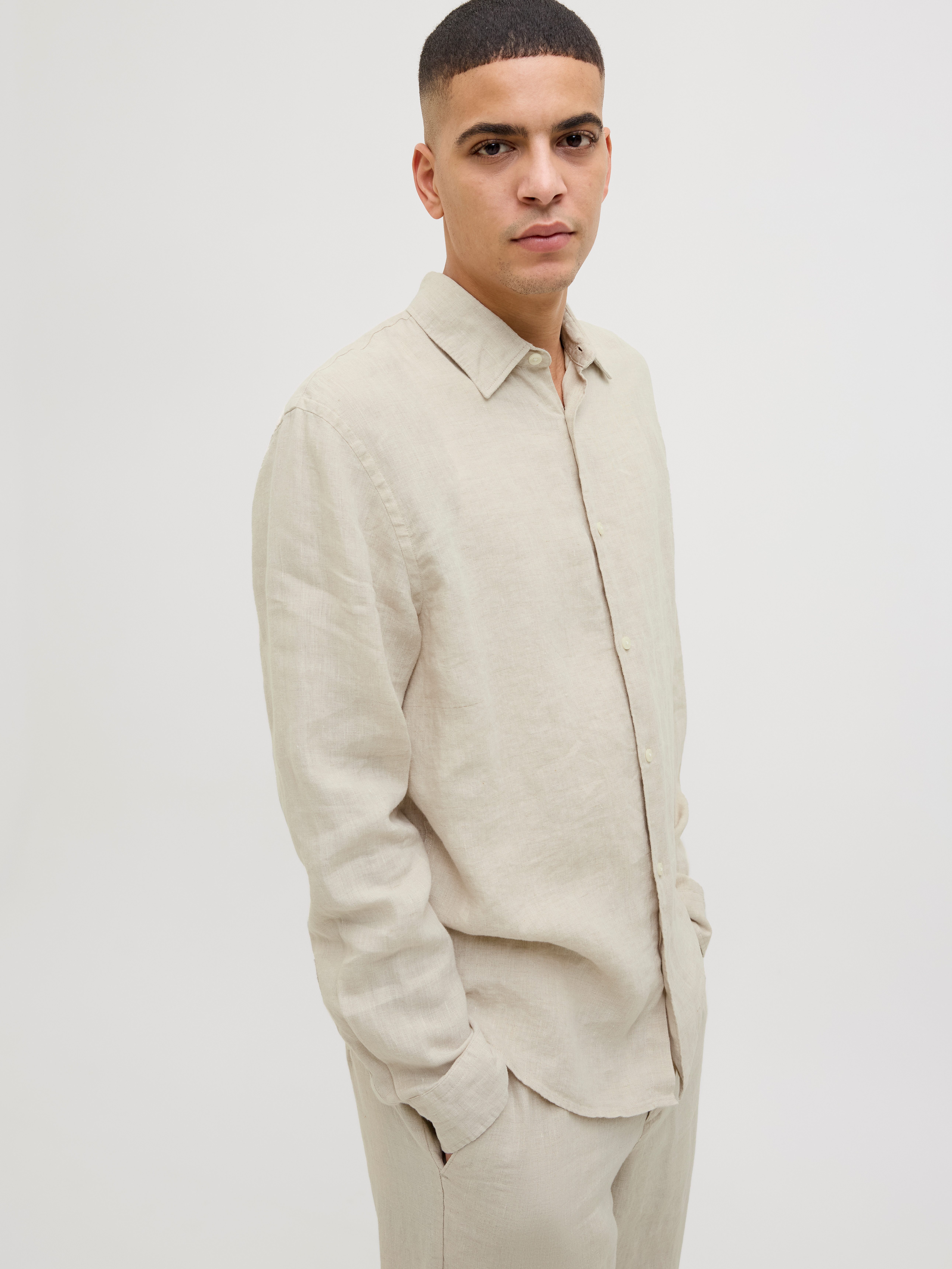 Jack & Jones Overhemd met lange mouwen JPRCCLAWRENCE LINEN L/S SHIRT SN