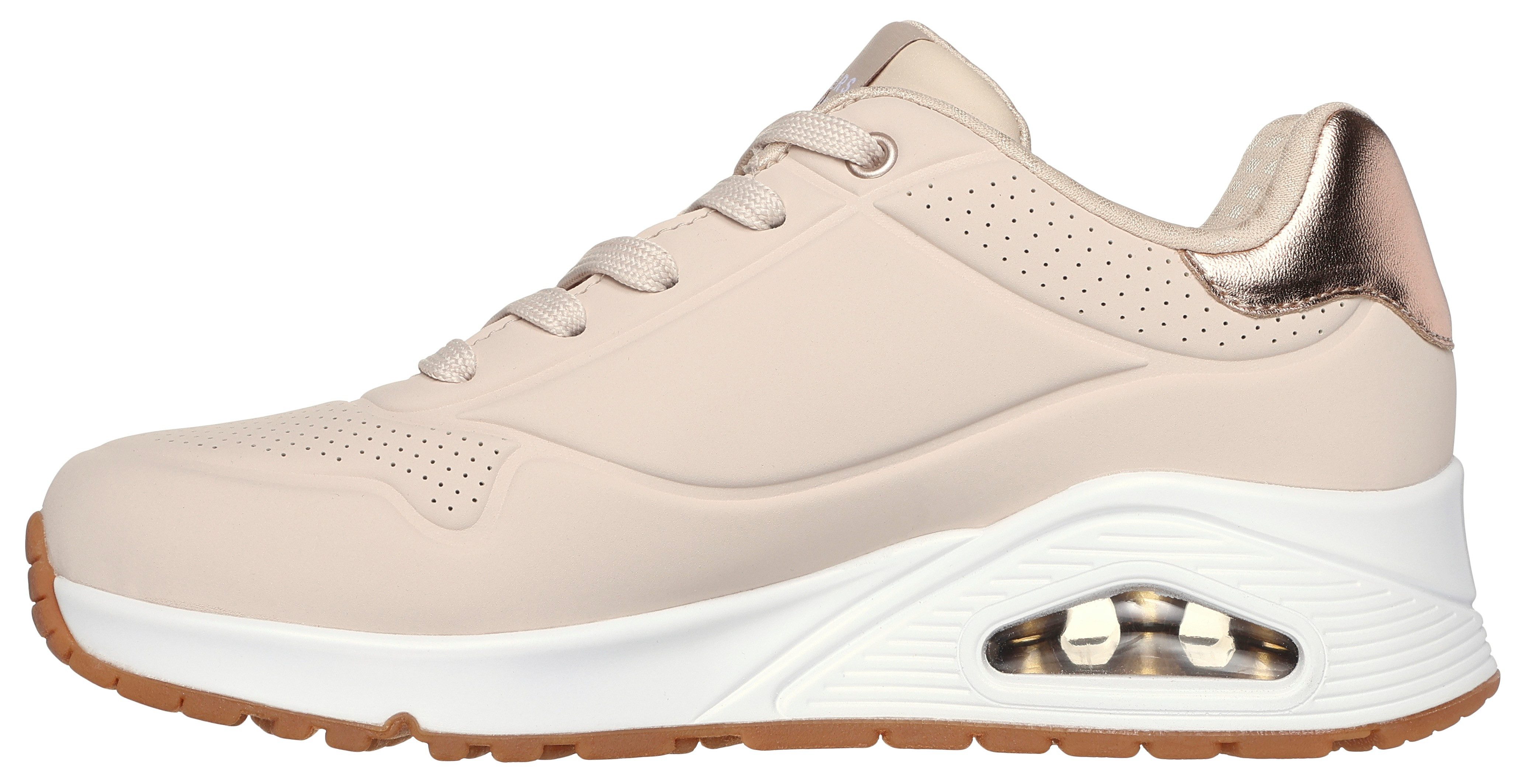 Skechers Sneakers UNO GOLDEN AIR Vrijetijdsschoen, lage schoen, veterschoen met metallic inzet
