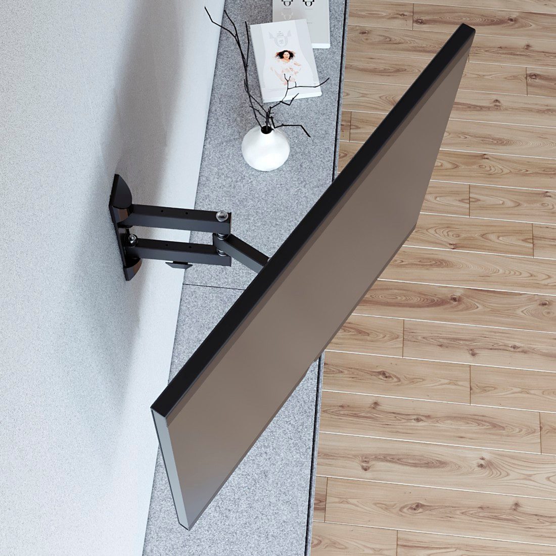 Hama Tv-wandhouder Beugel, draaibaar, kantelbaar, uitschuifbaar van 48 - 122 (19" - 48")