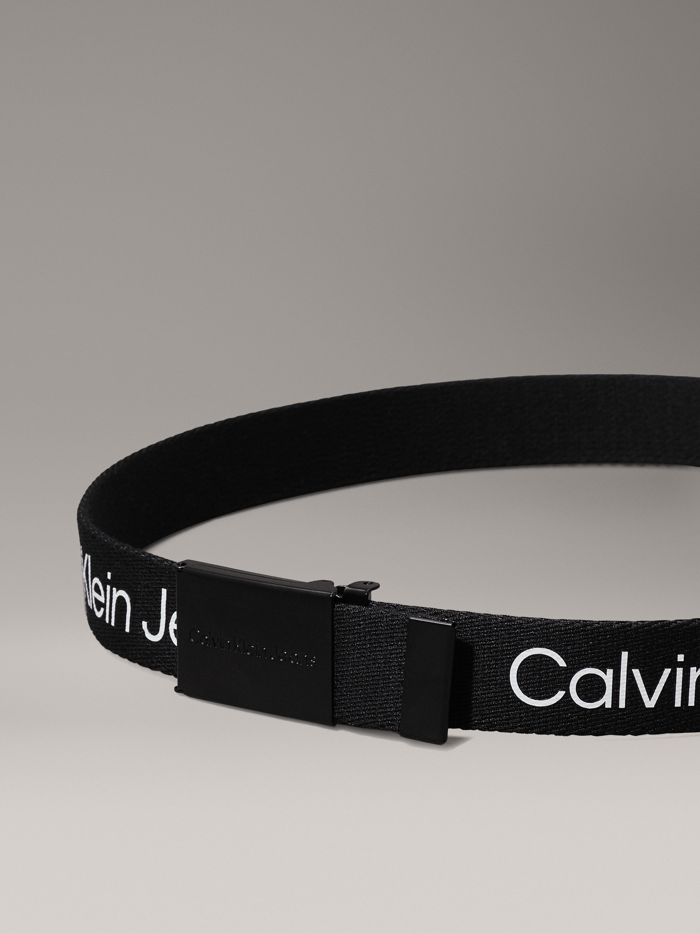 Calvin Klein Koppelriem CANVAS LOGO METALLIC BUCKLE BELT
