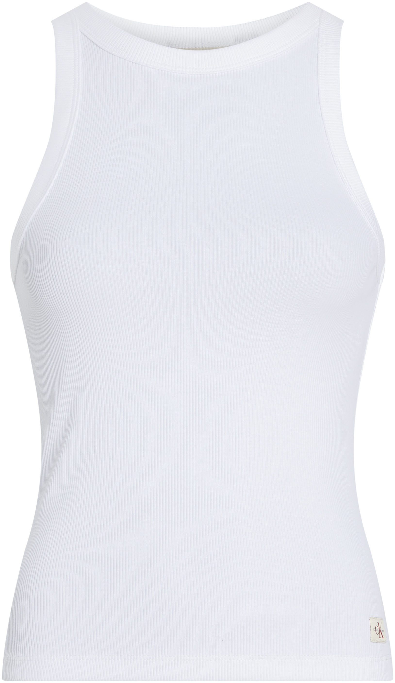 Calvin Klein Geribde tanktop WOVEN LABEL TANK TOP