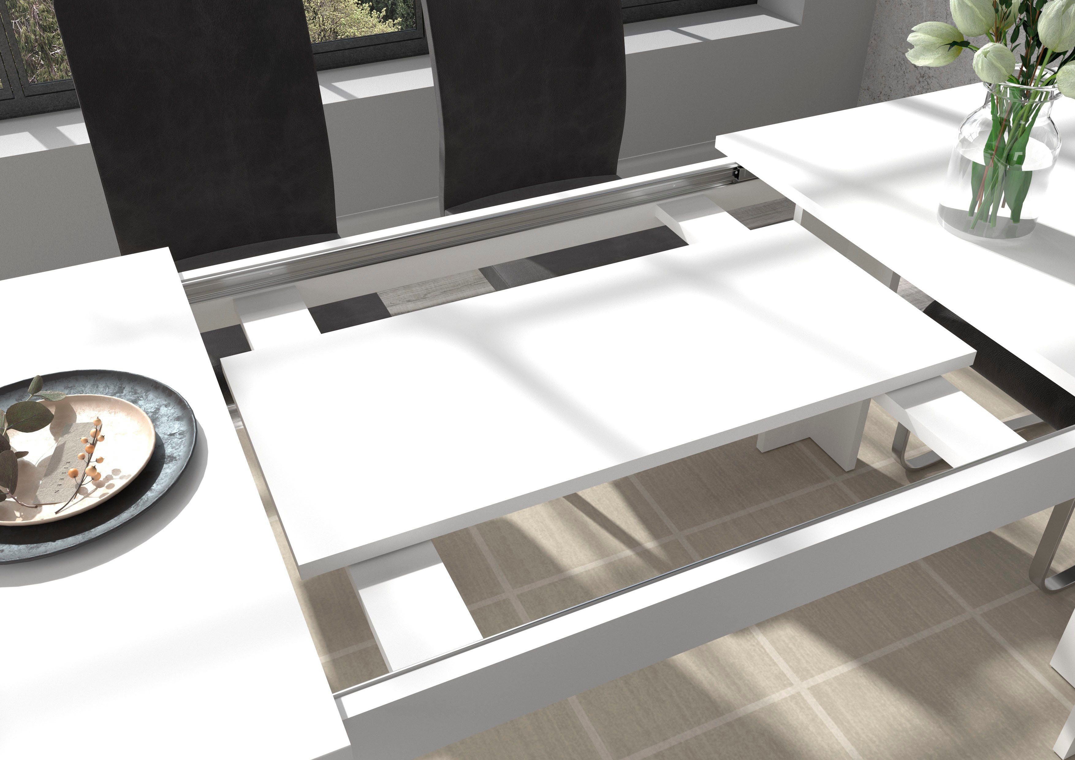 INOSIGN Eettafel Kalmar, rechthoekig, 160 cm uitschuifbaar naar 200 cm, inclusief Inlegplaat