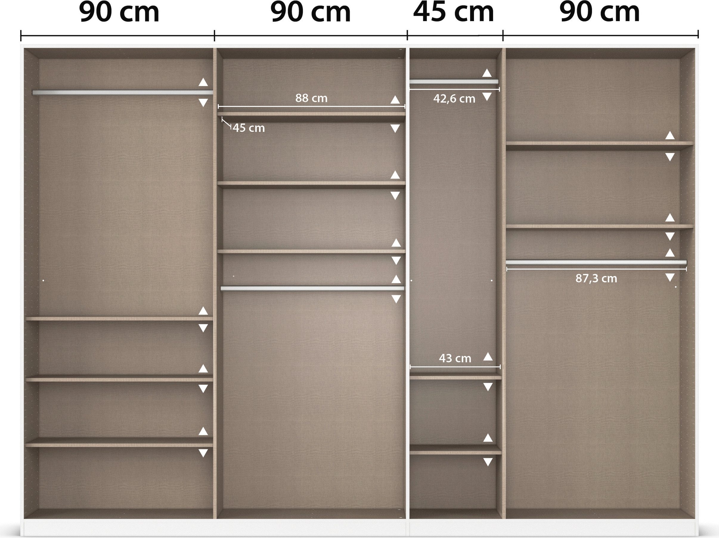 rauch Draaideurkast Kledingkasten kast garderobe AGORDO met glazen front doordachte binnenuitrusting, in 6 breedtes en 2 hoogtes made in germany