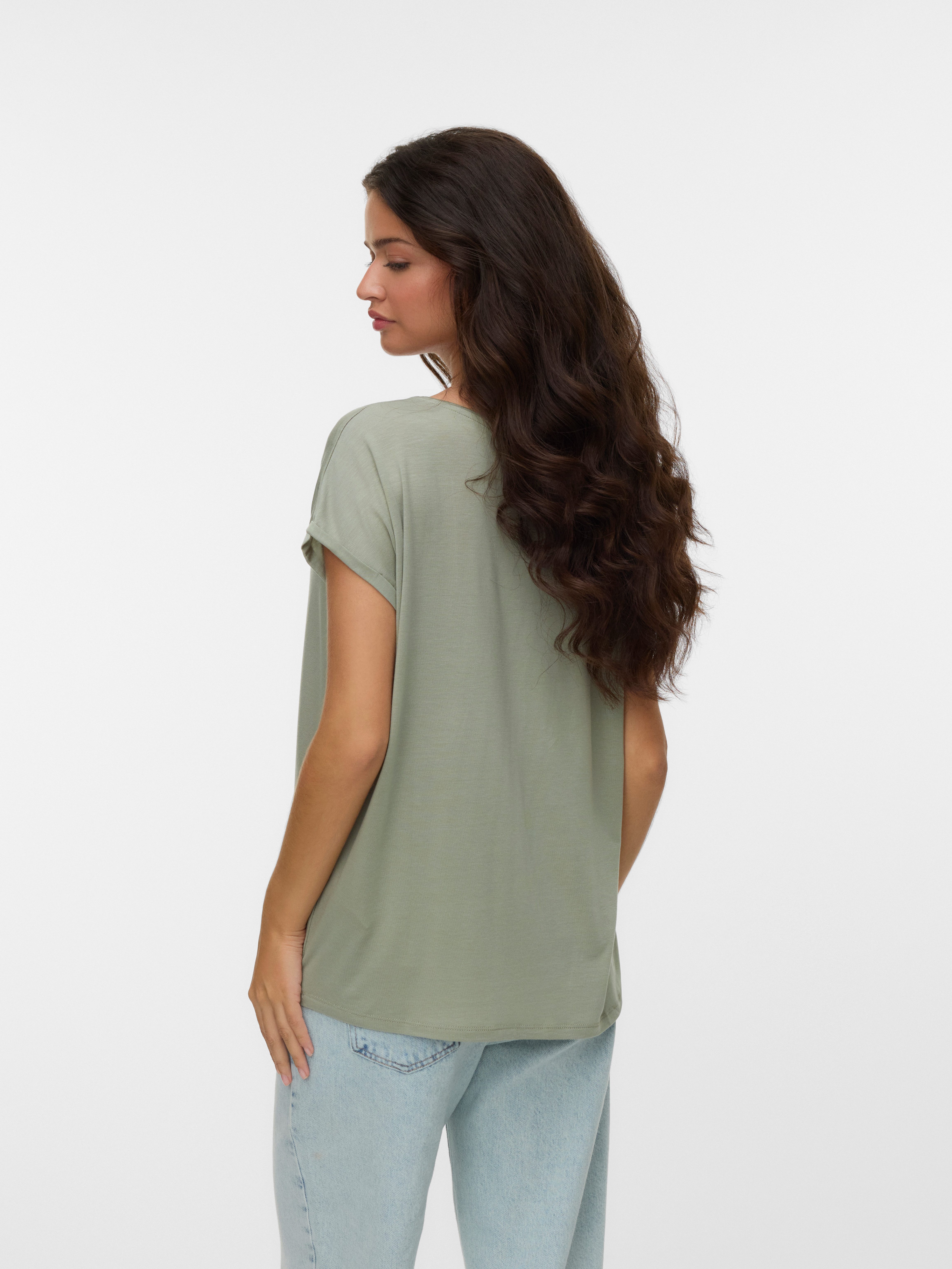 Vero Moda Shirt met ronde hals VMAVA PLAIN SS TOP GAJRS NOOS