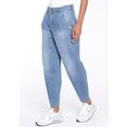 gang prettige jeans "silvia" ballon fit in coole used wassing blauw
