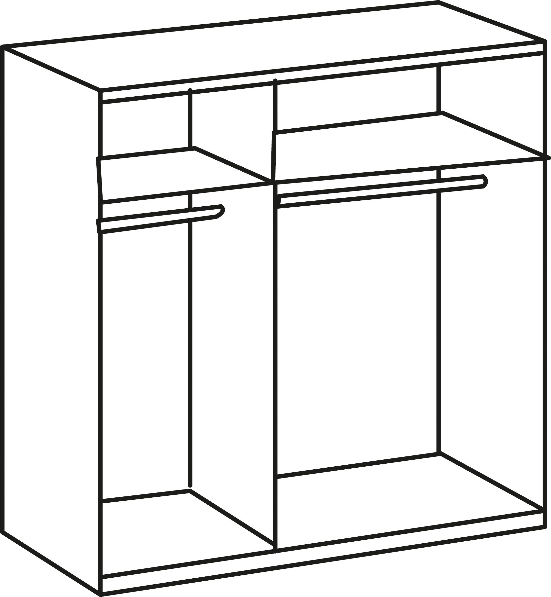 Wimex Kledingkast Level by fresh to go Deuren over het gehele oppervlak met gekleurd glas