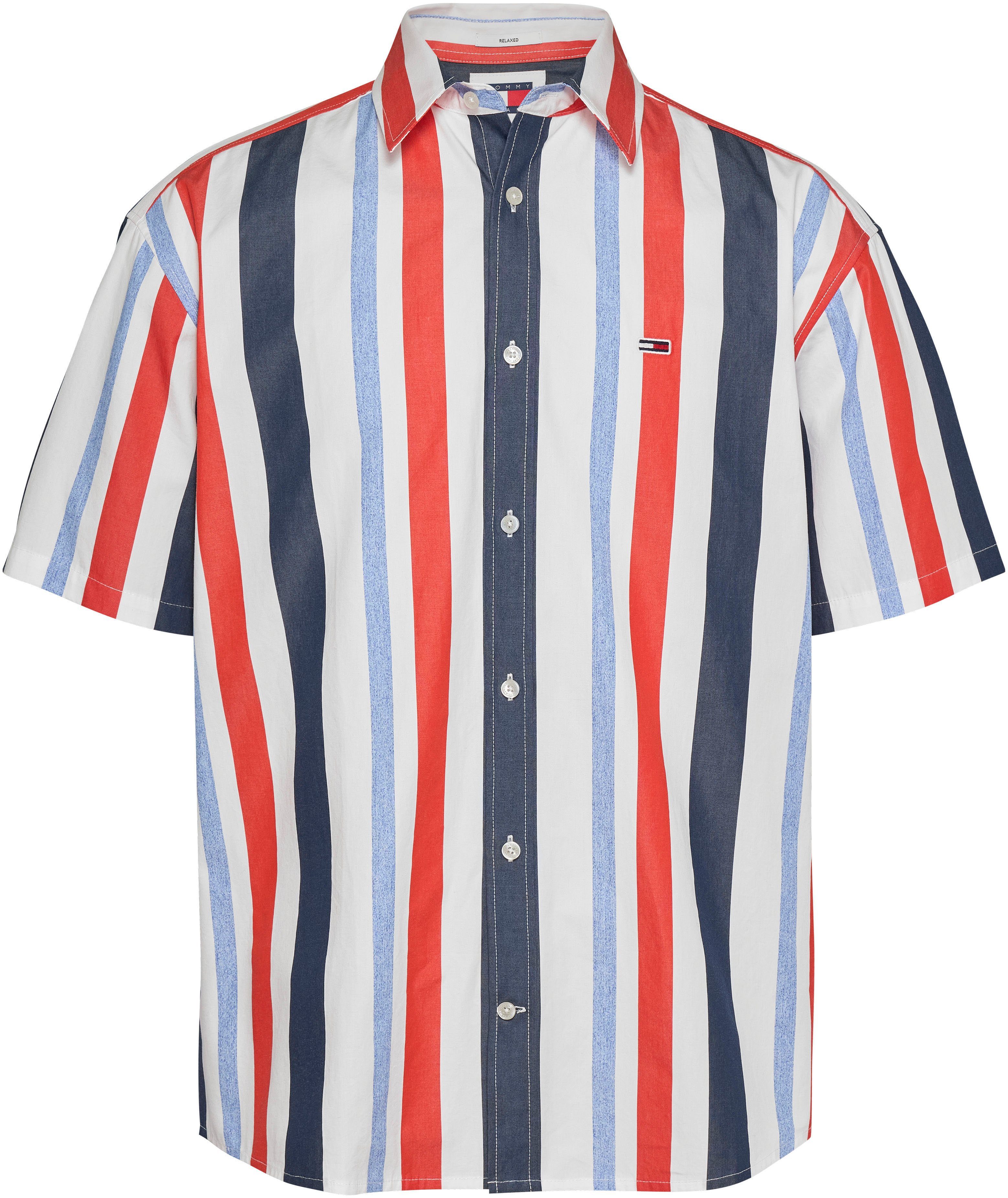 TOMMY JEANS Overhemd met korte mouwen TJM RLX STRIPES SHIRT met veelkleurige strepen