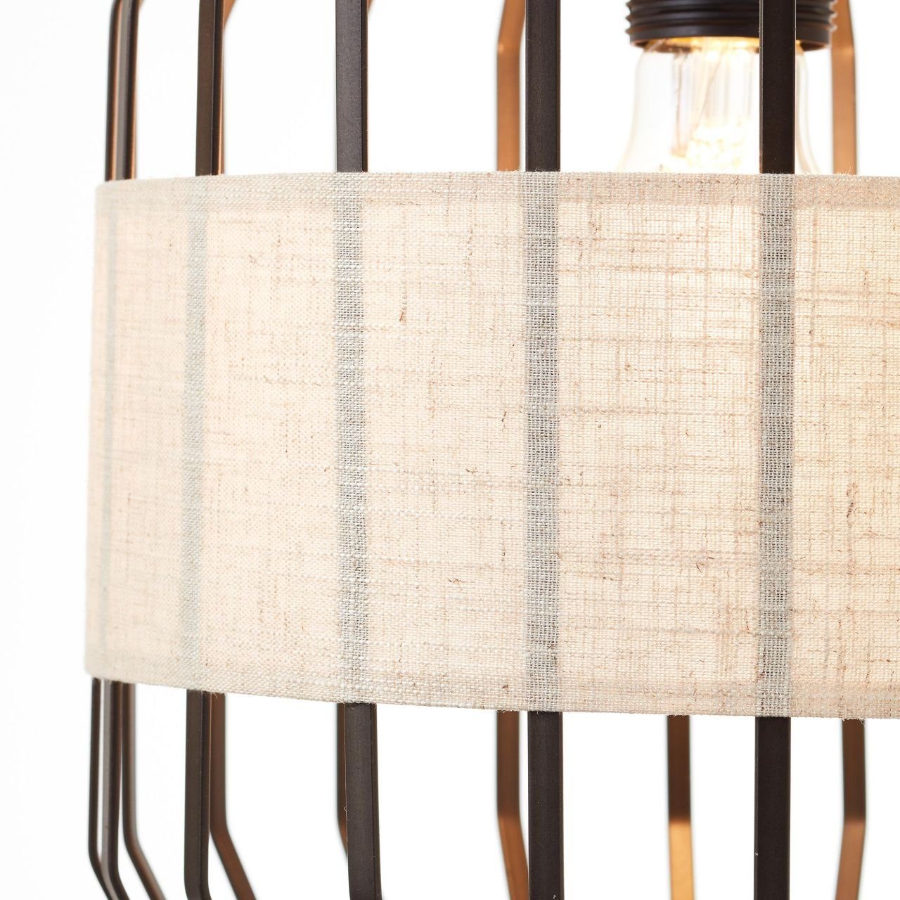 Brilliant Leuchten Hanglamp Slope 4 fittingen zwart/naturel (1 stuk)