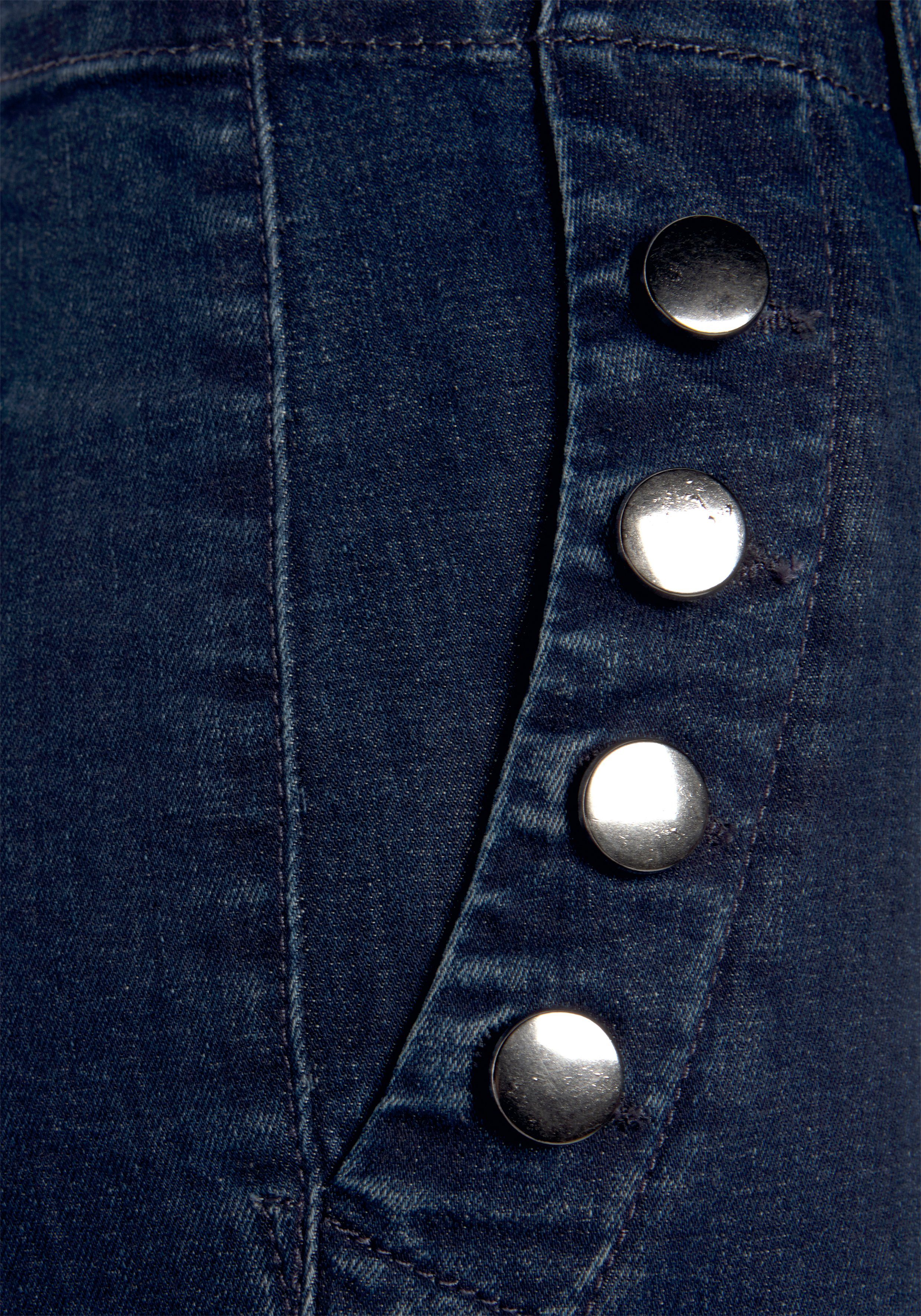 Vivance Jeggings met sierknopen, stretch, super skinny, figuurvormend, high-waist