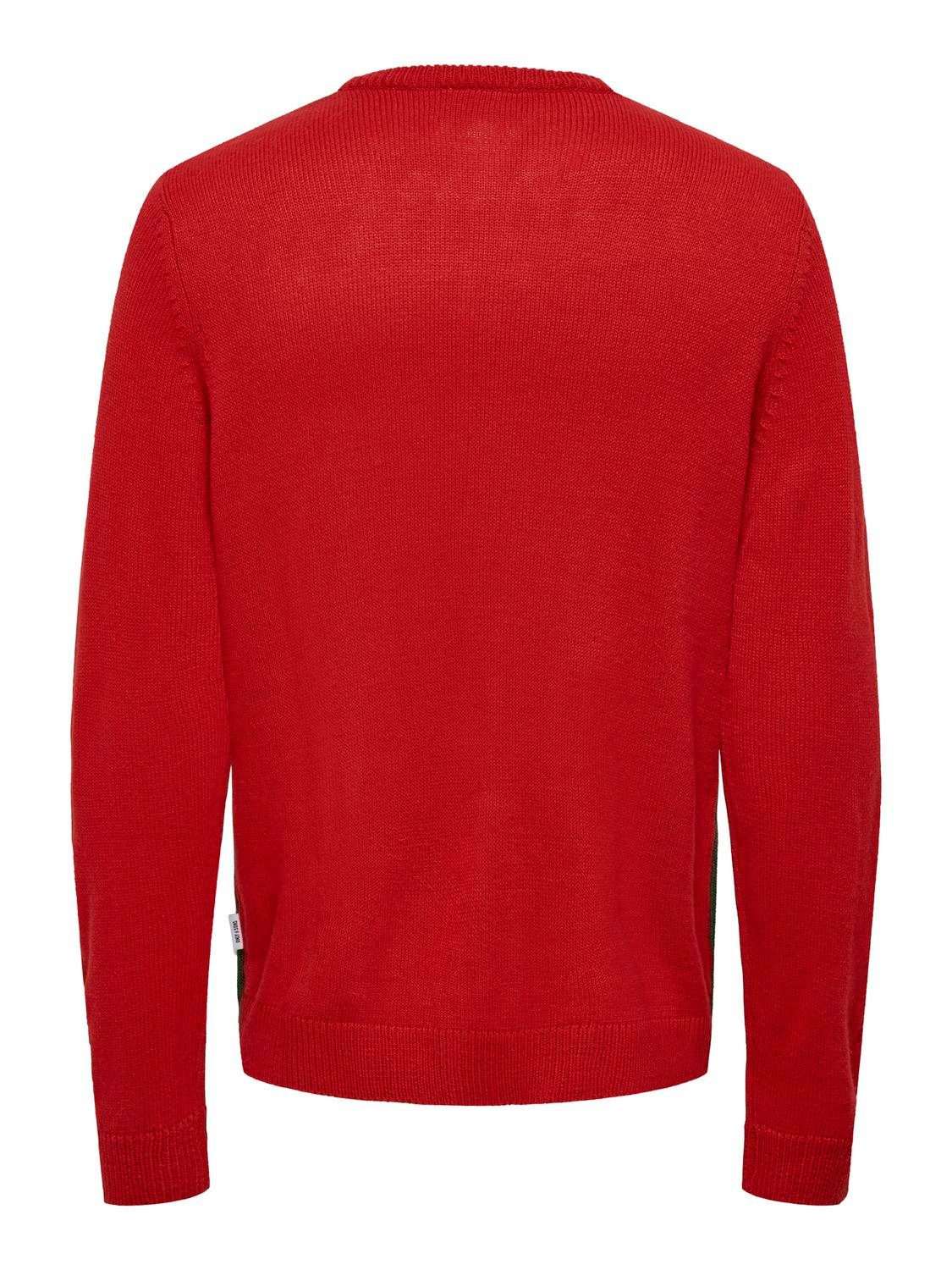 ONLY & SONS Gebreide trui ONSXMAS REG 5 PLACEMENT CREW KNIT