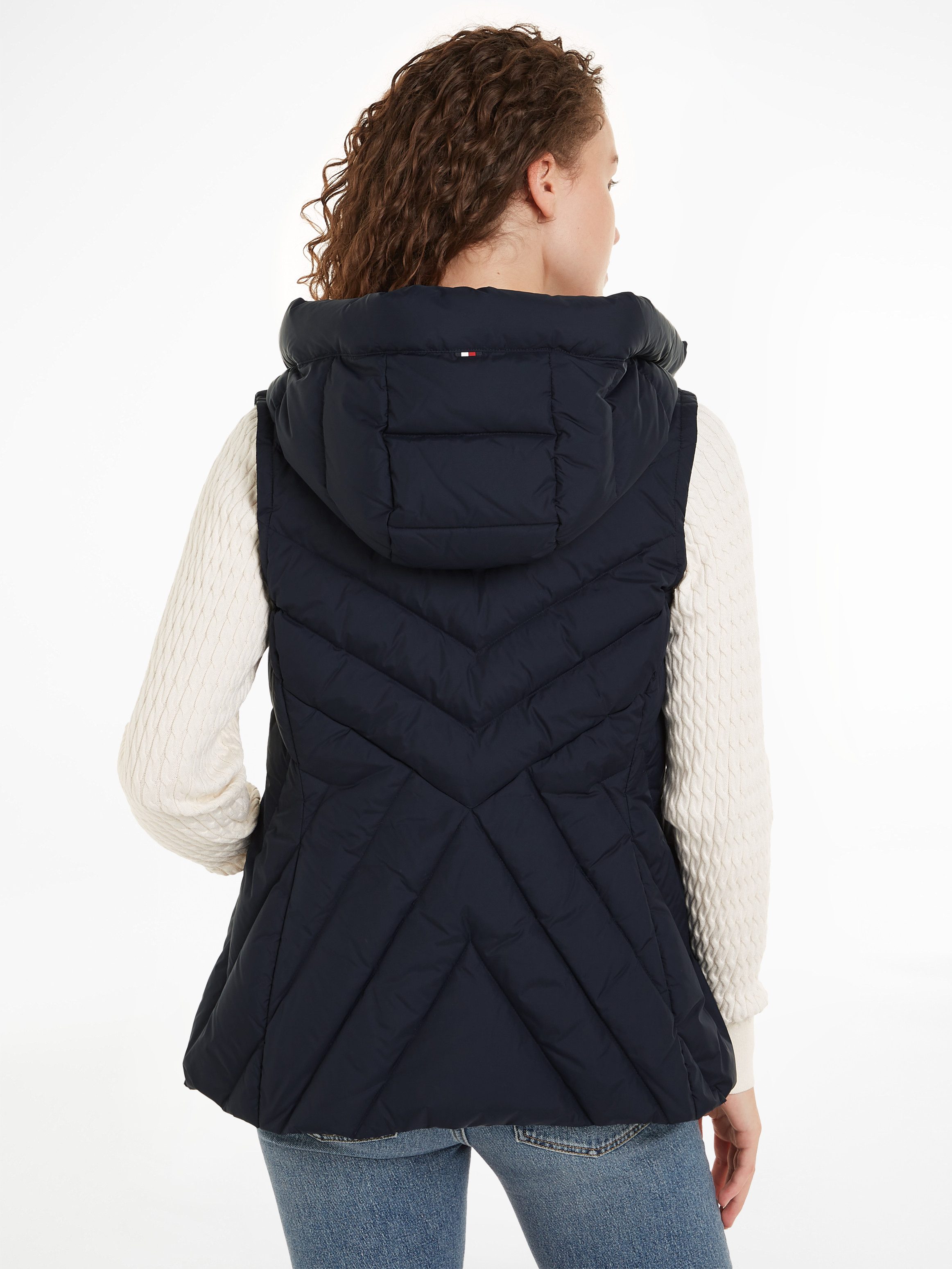 Tommy Hilfiger Bodywarmer CHEVRON MW PADDED VEST met gemiddelde vulling en merklabel