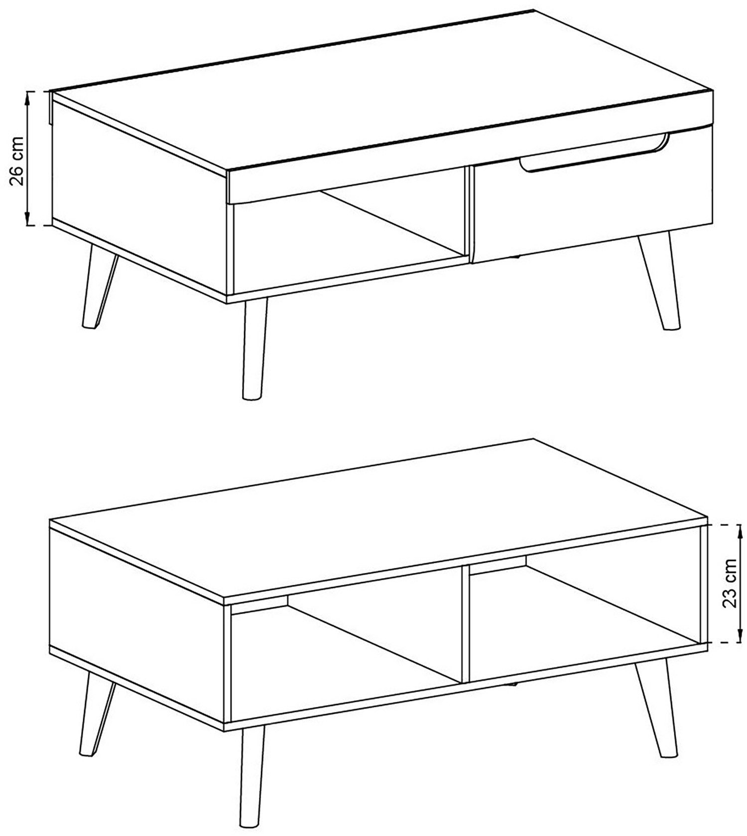 INOSIGN Salontafel Torge, bijzettafel, salontafel, tafel, koffietafel (1 stuk)