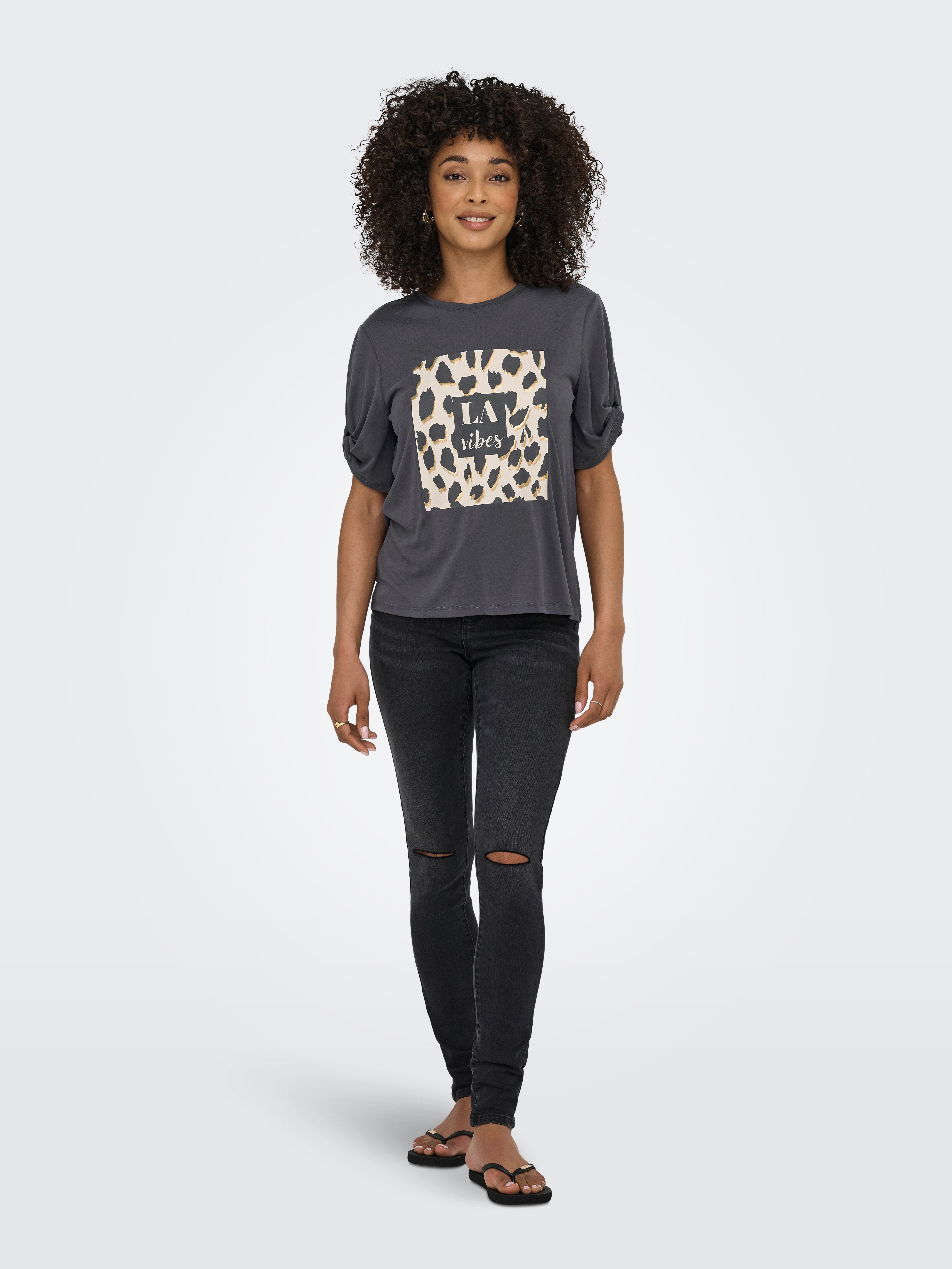 Only Shirt met korte mouwen ONLFREE – T-shirt met print voor casual combinaties