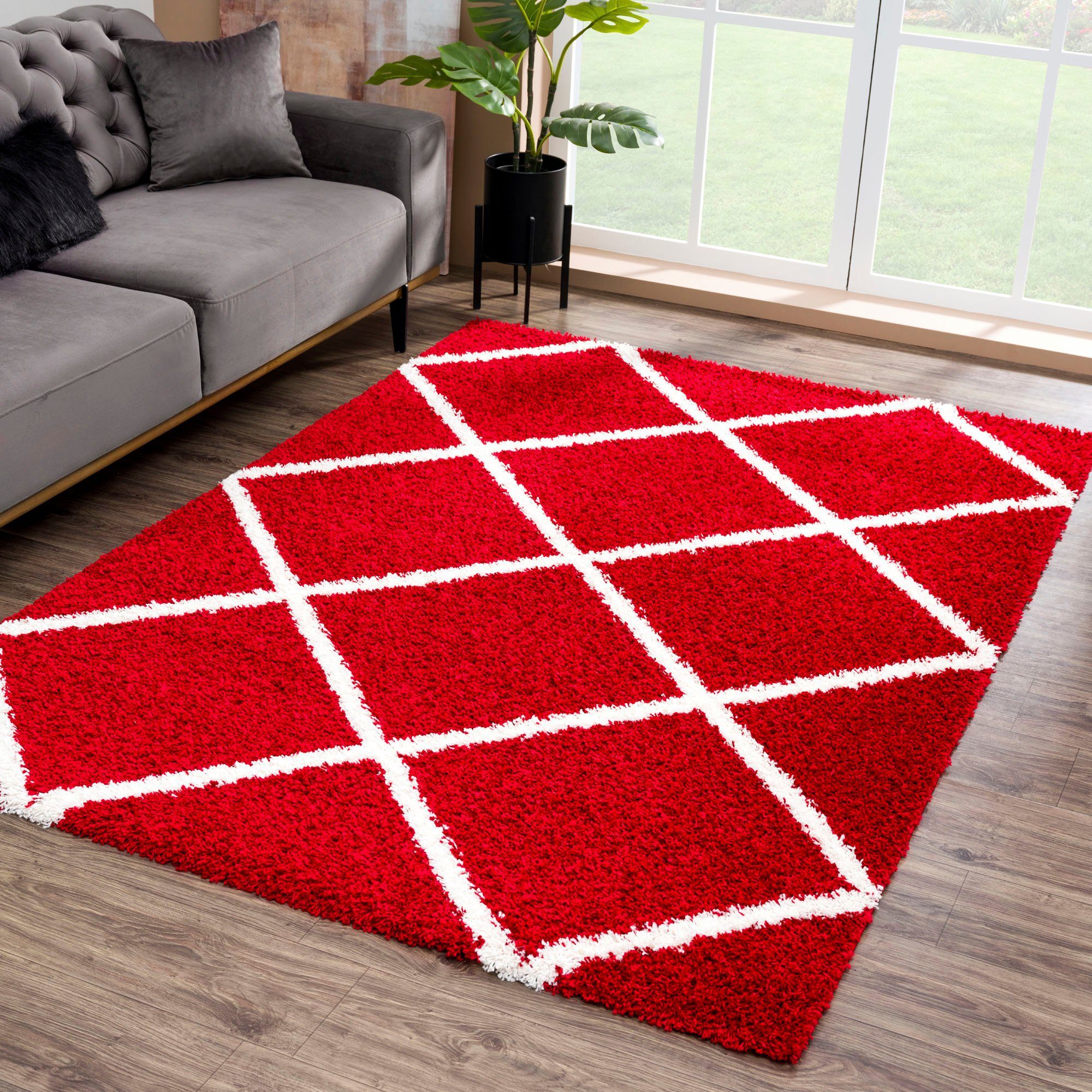 SANAT HALI Hoogpolig vloerkleed Madrid Woonkamer, lange pool, shaggy-vloerkleed