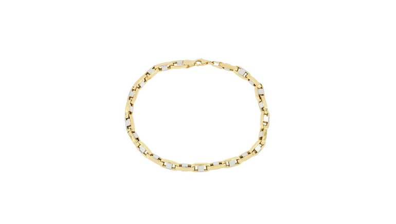 Firetti goudkleurige armband »Stegankerkettengliederung, 4,3 mm breit, glänzend, teilw. rhodiniert, bicolor«