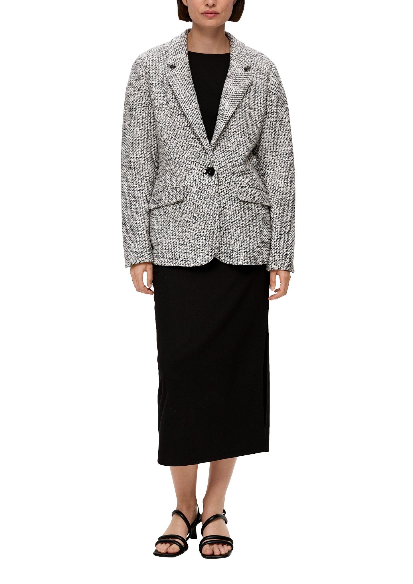s.Oliver BLACK LABEL Korte blazer met klepzakken aan de voorkant