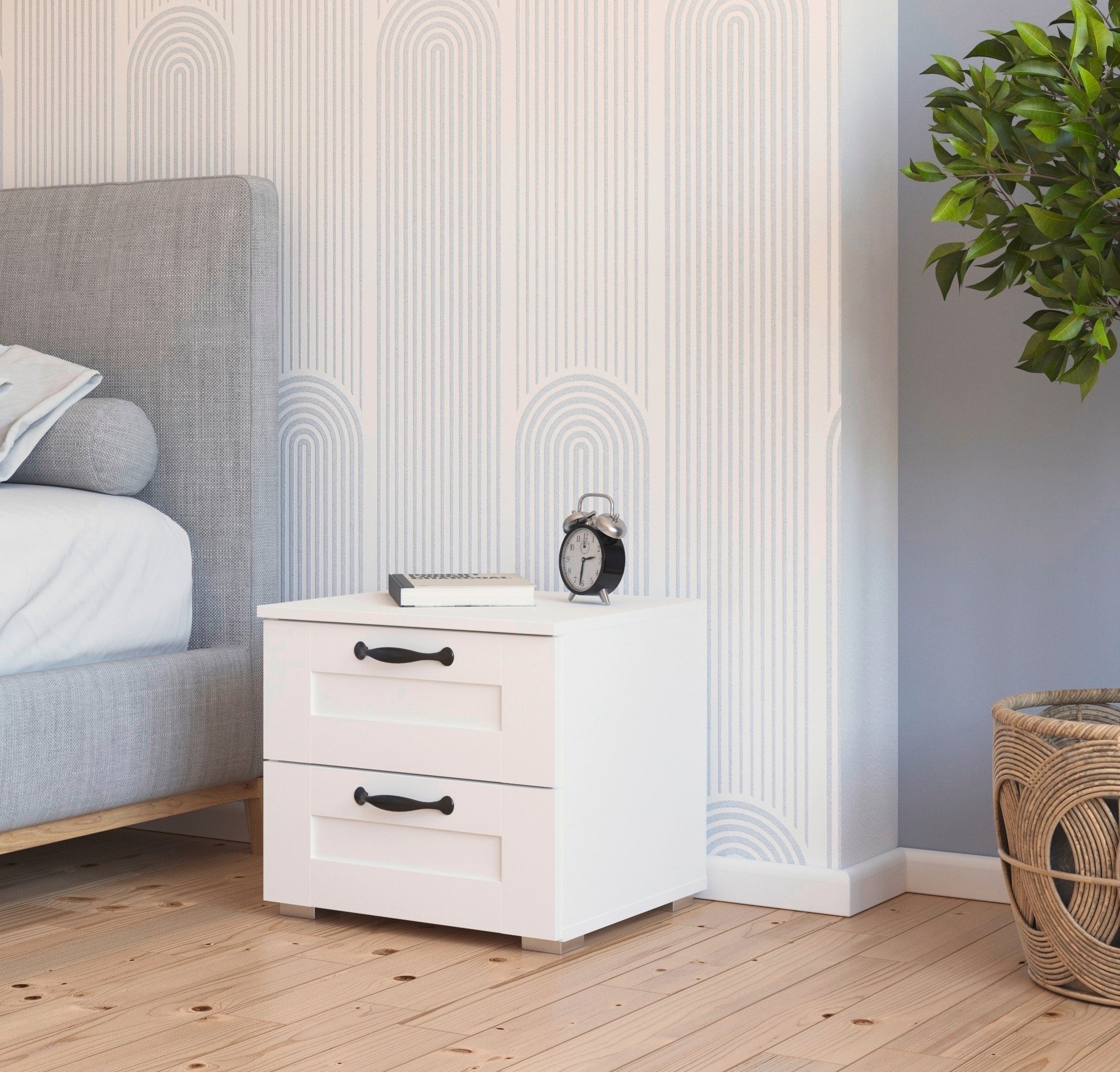 rauch Nachtkastje Cottage by Aditio in scandinavisch landhuisstijl, 2 lades met softclose-functie