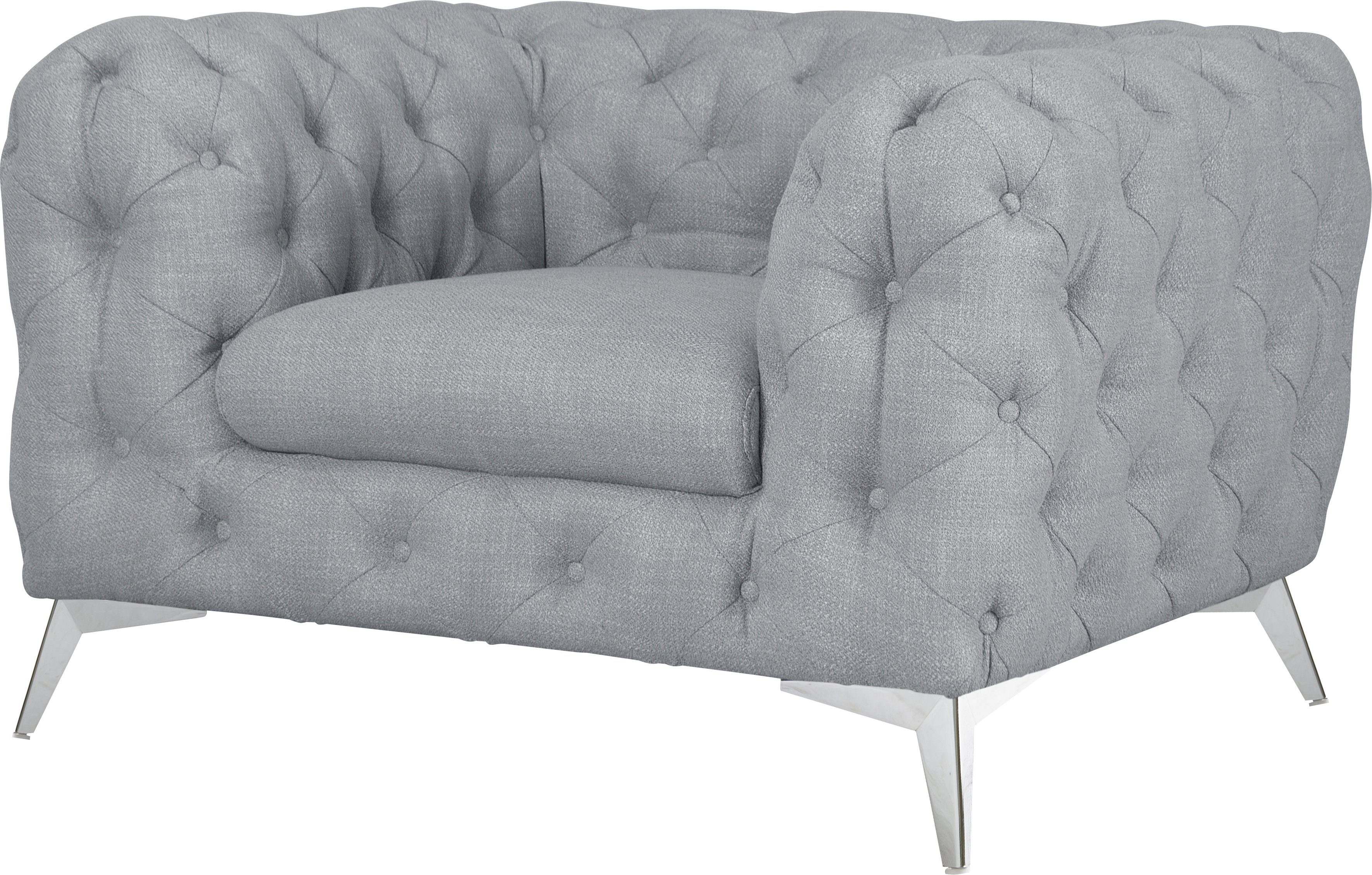 Leonique Chesterfield-fauteuil Glynis Fauteuil luxueuze capitonnage, moderne chesterfield look, kleur van de poten ter keuze
