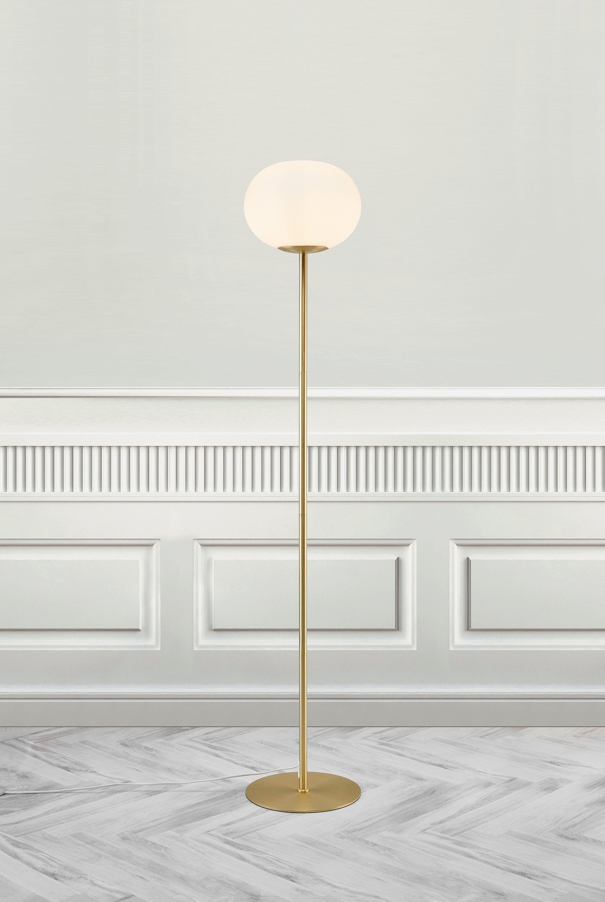 Nordlux Staande lamp Alton Opaalglas met messing behuizing
