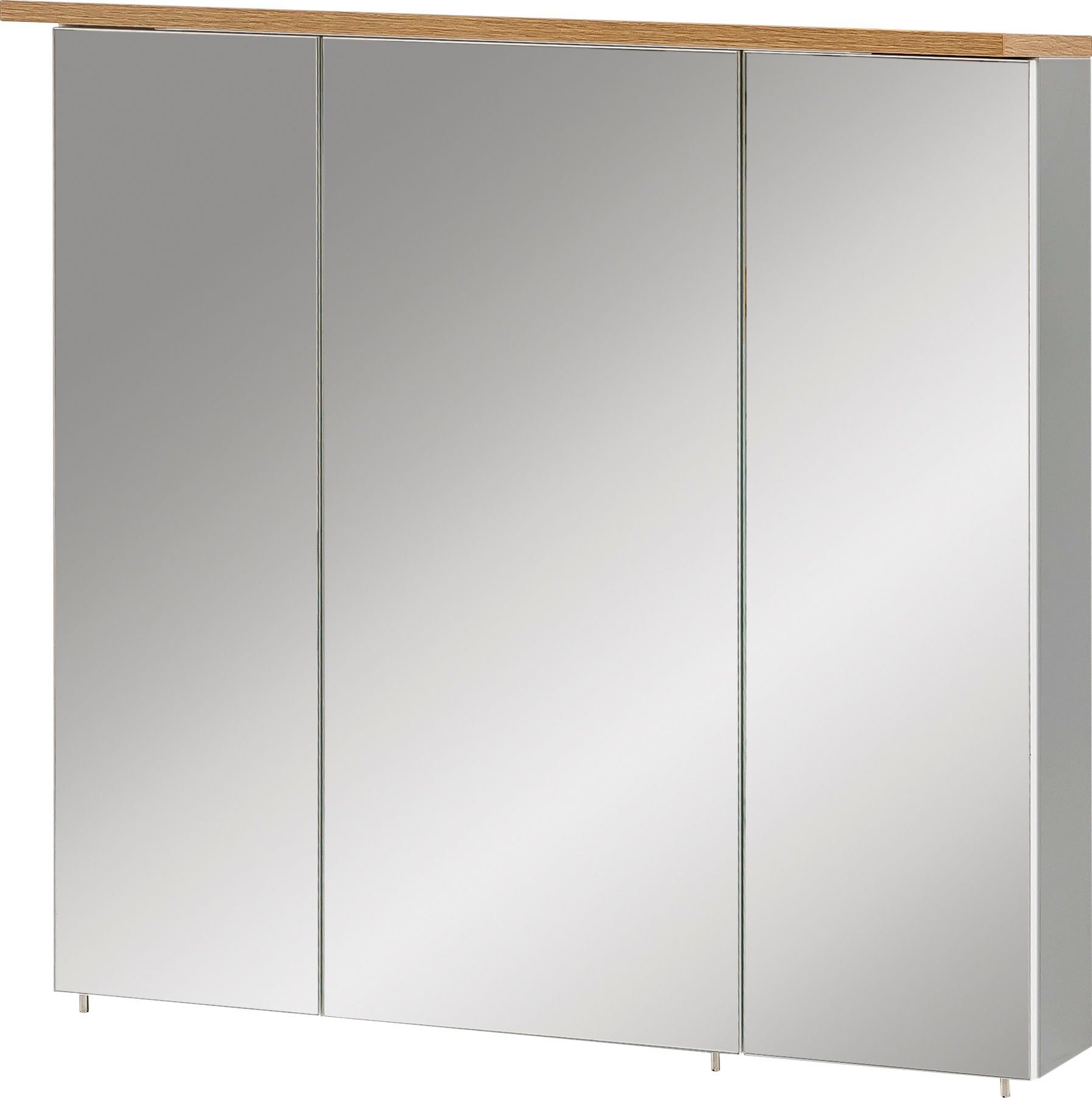 Schildmeyer Spiegelkast Profiel Breedte 70 cm, 3-deurs, ledverlichting, schakelaar-/stekkerdoos spiegels & verlichting grijs