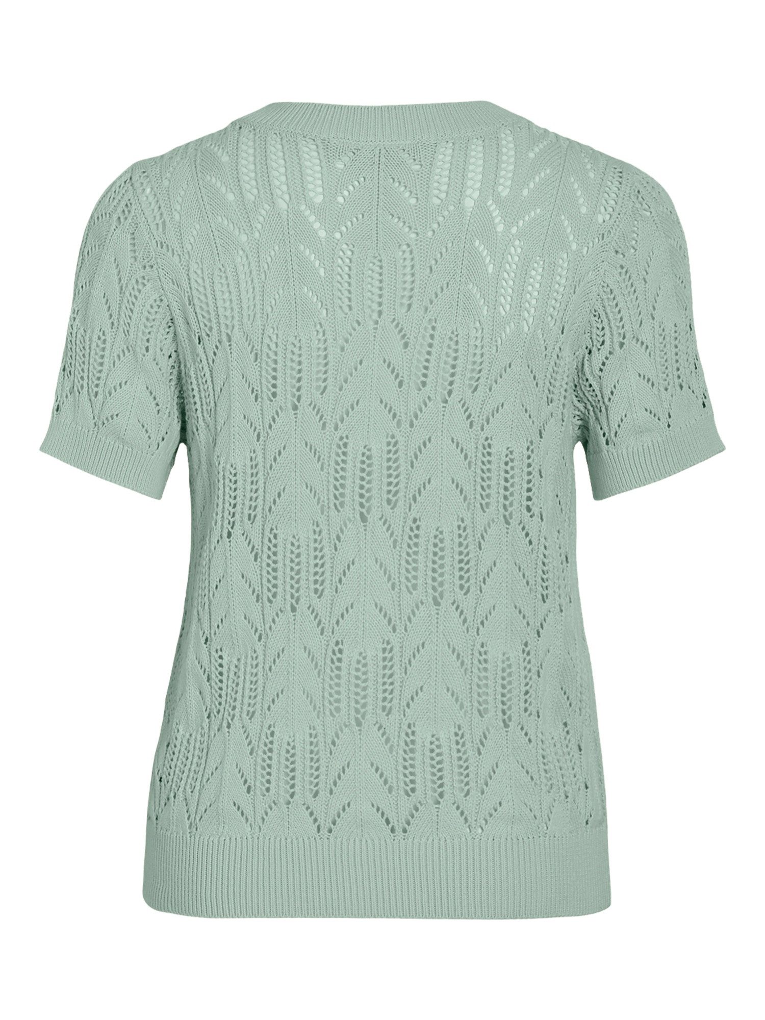 Vila Trui met korte mouwen VICOTTI S/S O-NECK KNIT TOP - NOOS
