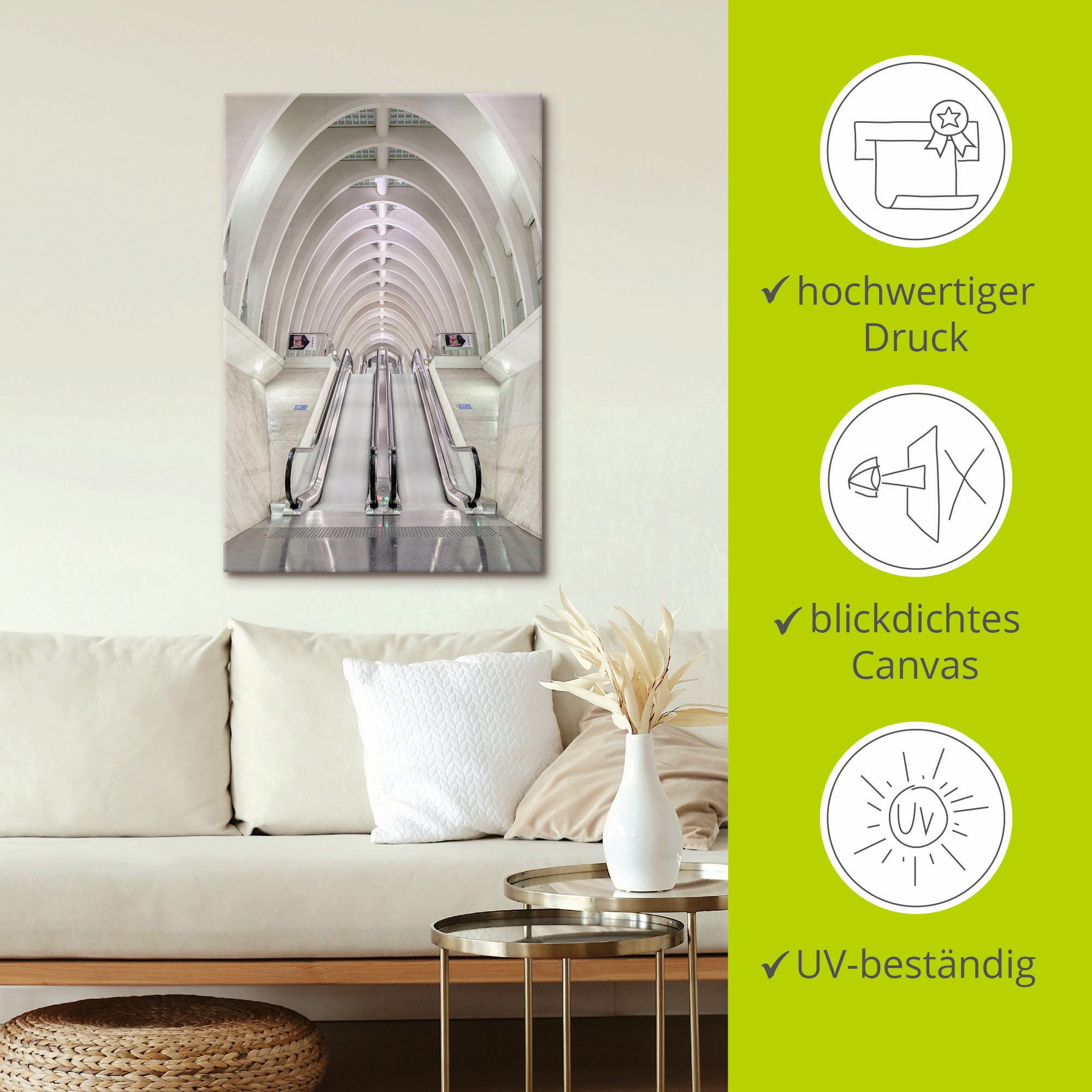 Artland Artprint op linnen De roltrap gespannen op een spieraam