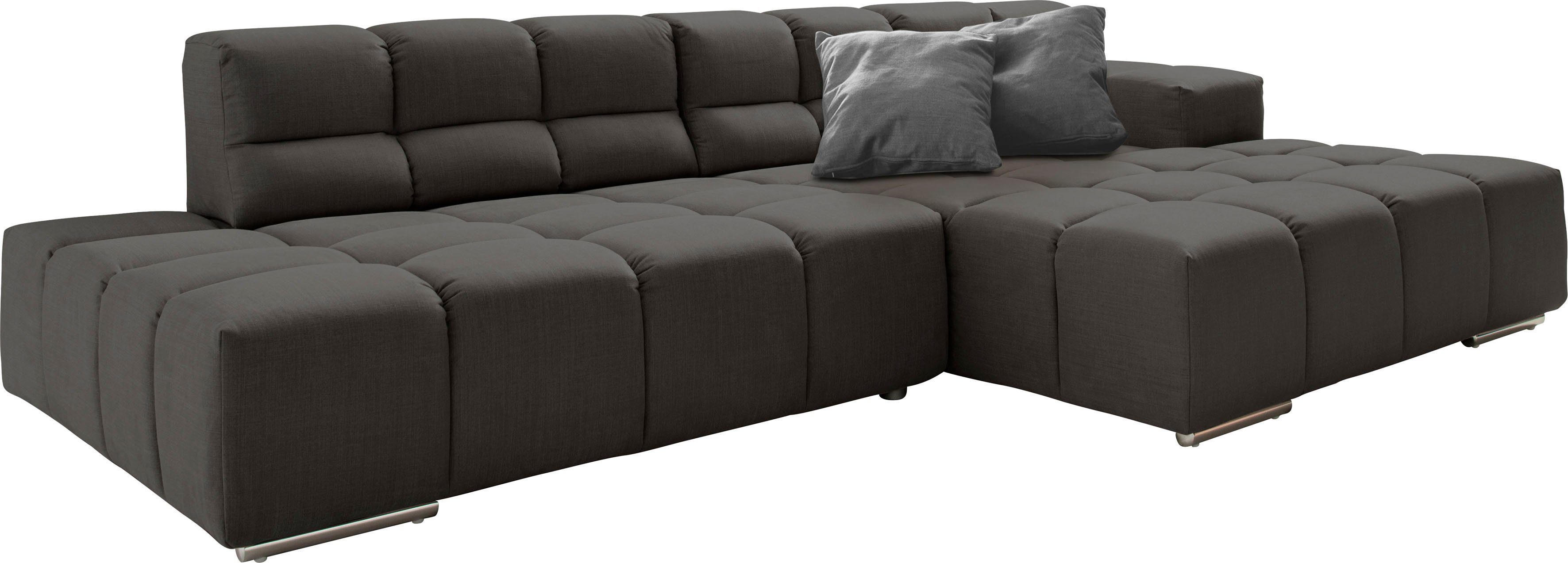designwerk Hoekbank Temple, designsofa ontmoet hoog zitcomfort, L-vorm Recamiere links of rechts, met verstelling zitdiepte
