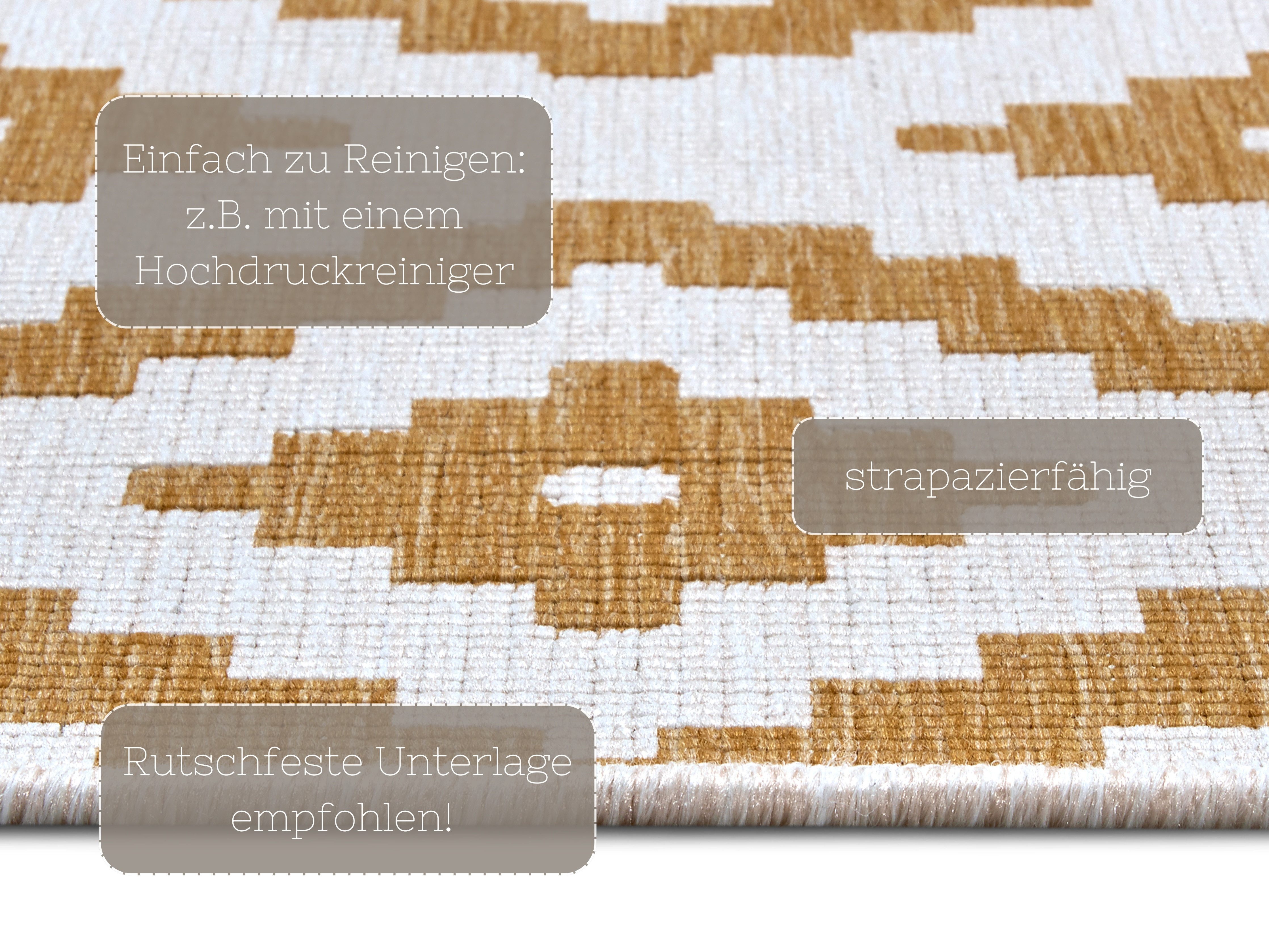 NORTHRUGS Vloerkleed Malta tweezijdig te gebruiken kleed Binnen- en buitengebruik, weerbestendig, balkon, terras, ruit, loper, woonkamer