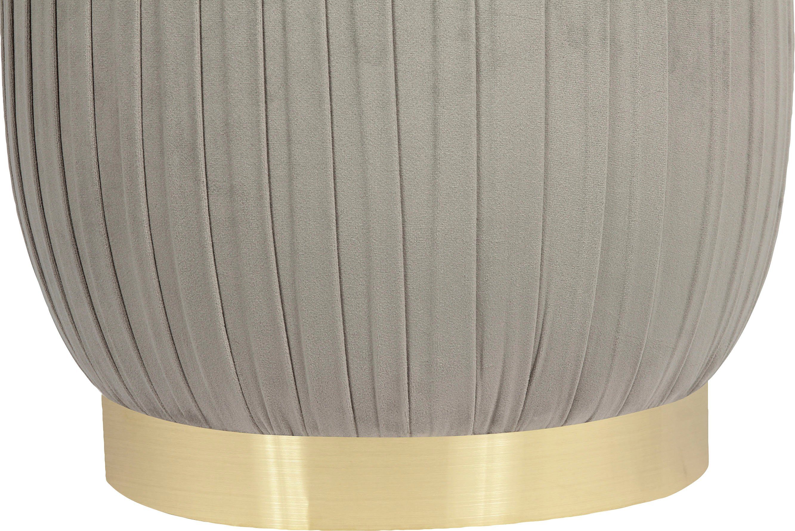 Kayoom Zithocker Kruk Lilje, elegante uitstraling door goudkleurige sokkel, hoogwaardige fluwelen bekleding (1 stuk)