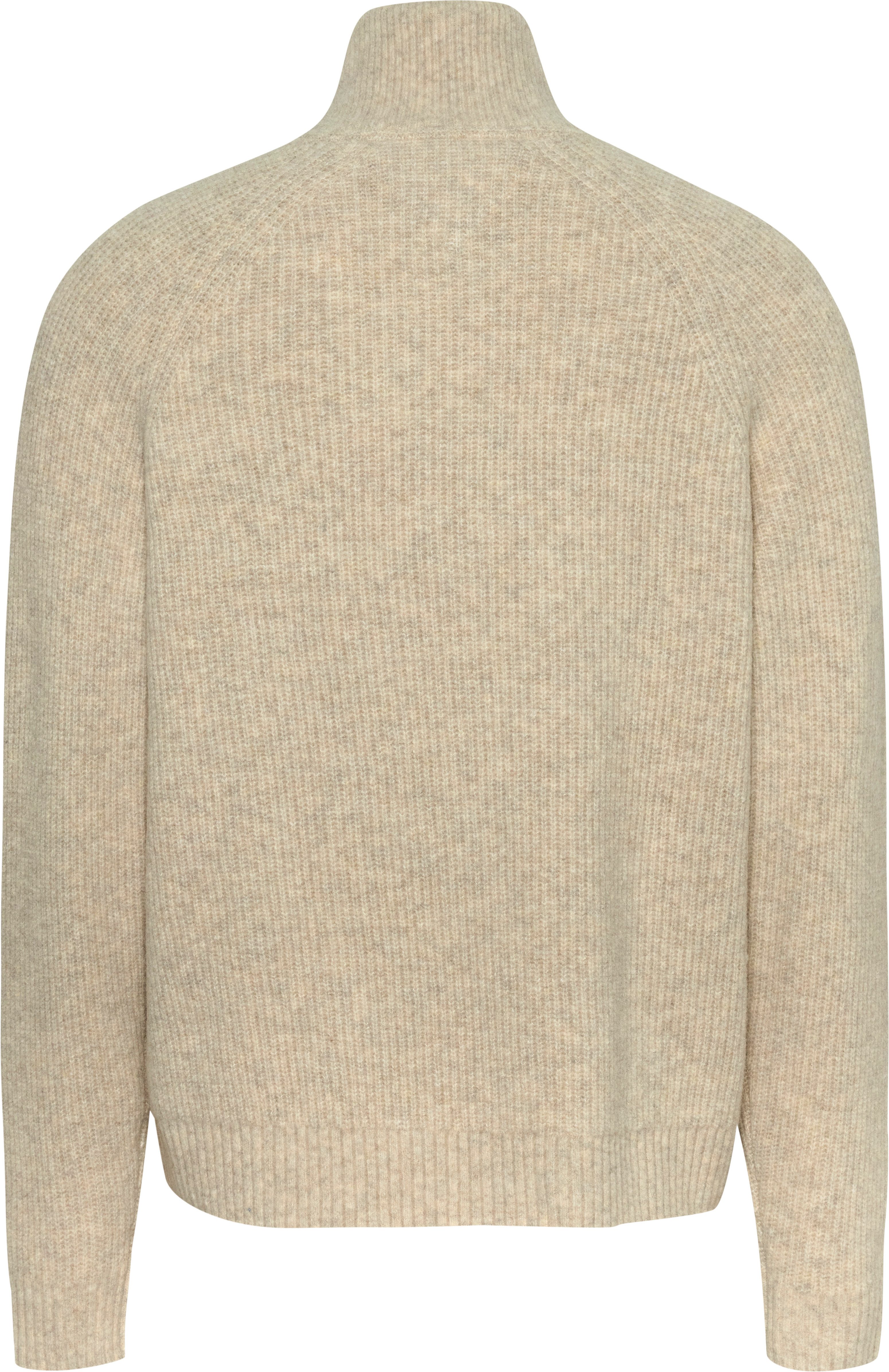 TOMMY JEANS Gebreide trui TJM REG 1 4 ZIP RAGLAN BADGE Ritssluiting tot borsthoogte met geborduurd merklogo