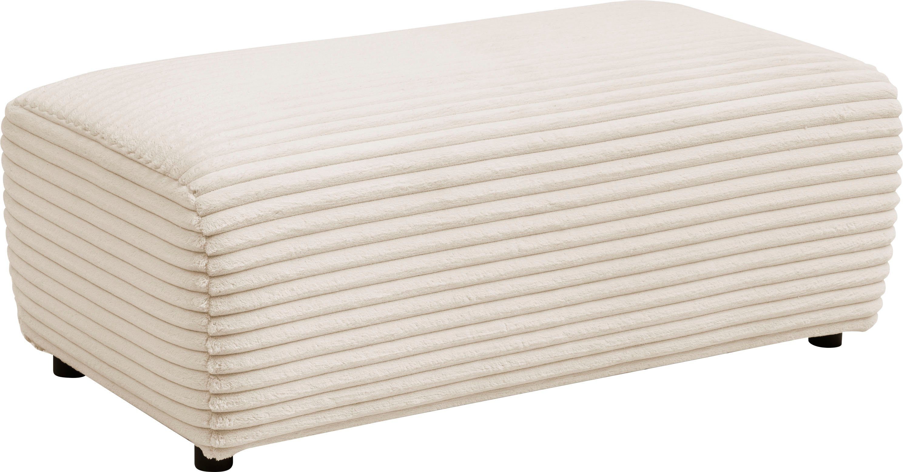 andas Hocker BAKELS, gestoffeerde poef in cord of bouclé stof
