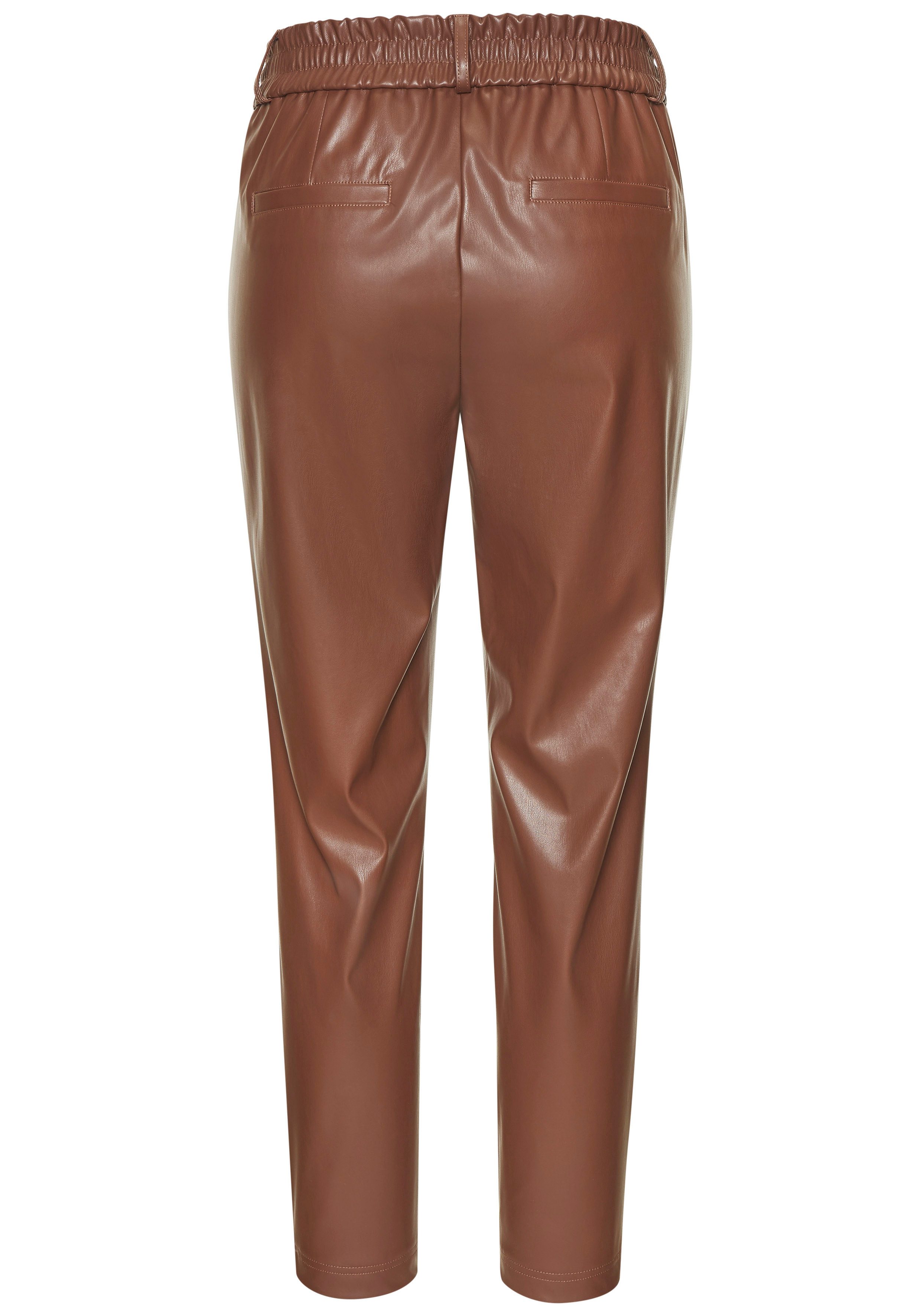 Lascana Comfortbroek van imitatieleer, comfortabele stofbroek, elegant-chic