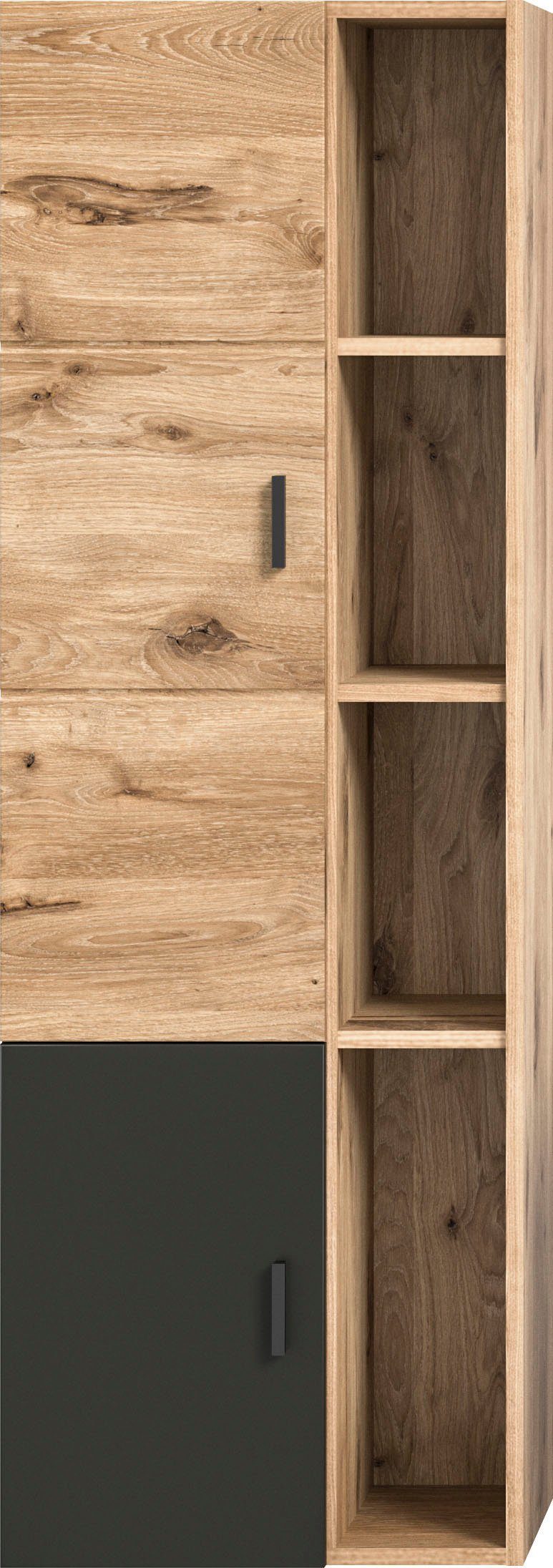 welltime Hoge kast Dolo, breedte 48 cm, 2 deuren, 4 open vakken, 5 variabele planken (1 stuk)