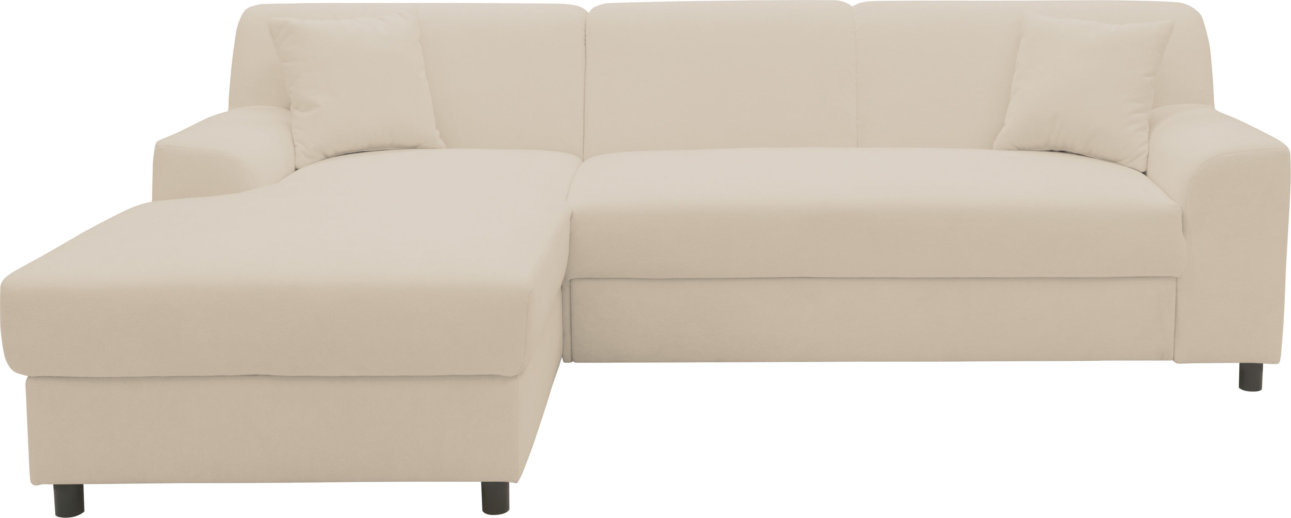 INOSIGN Hoekbank Turah 2, L-vorm, in Cord en waterafstotende microvezel, Vering B/D/H: 241/146/79 cm, incl. sierkussen, optioneel met bedfunctie