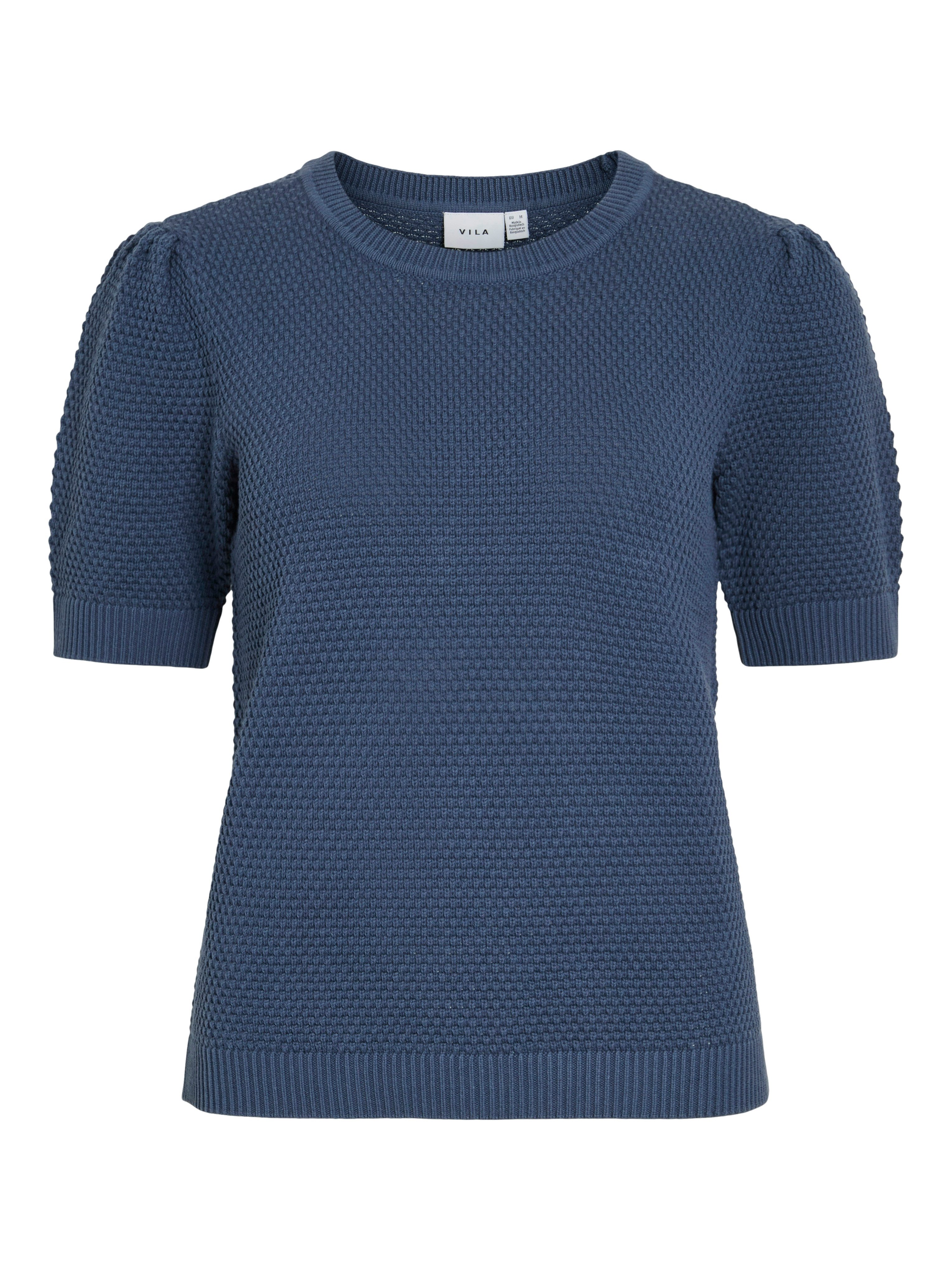 Vila Trui met korte mouwen VIDALO O-NECK S/S KNIT TOP - NOOS