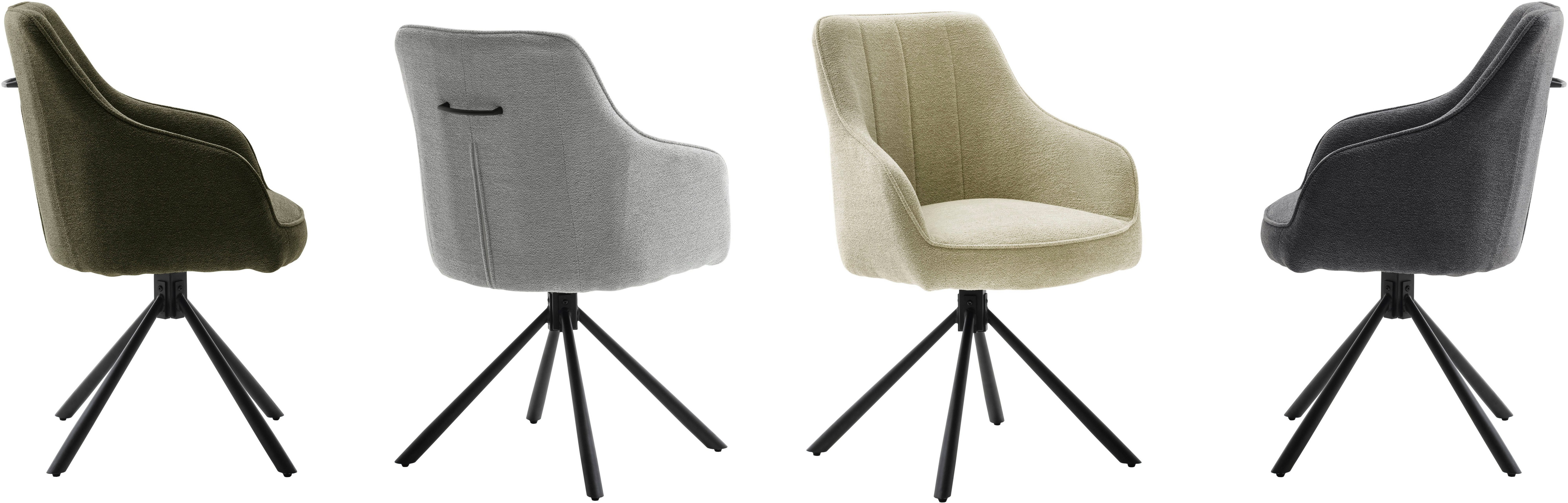 MCA furniture Eetkamerstoel KASAMA (2-pack), 180° draaibaar, belastbaarheid 120 kg, zithoogte ca. 51 cm