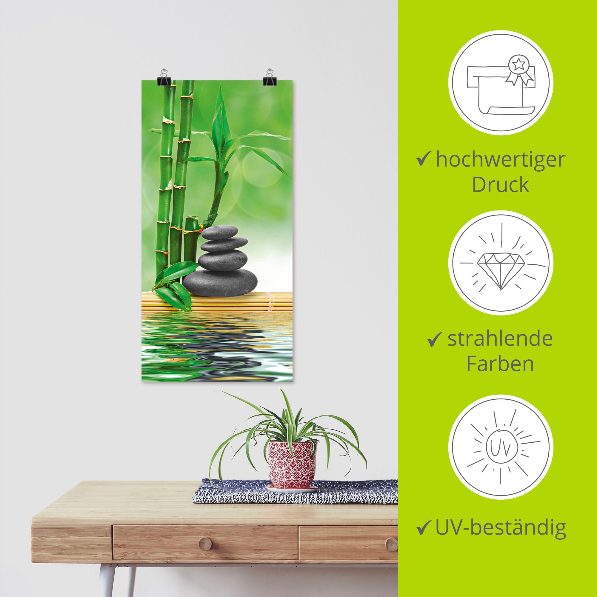 Artland Artprint Spa concept zen basaltstenen als artprint op linnen, poster, muursticker in verschillende maten