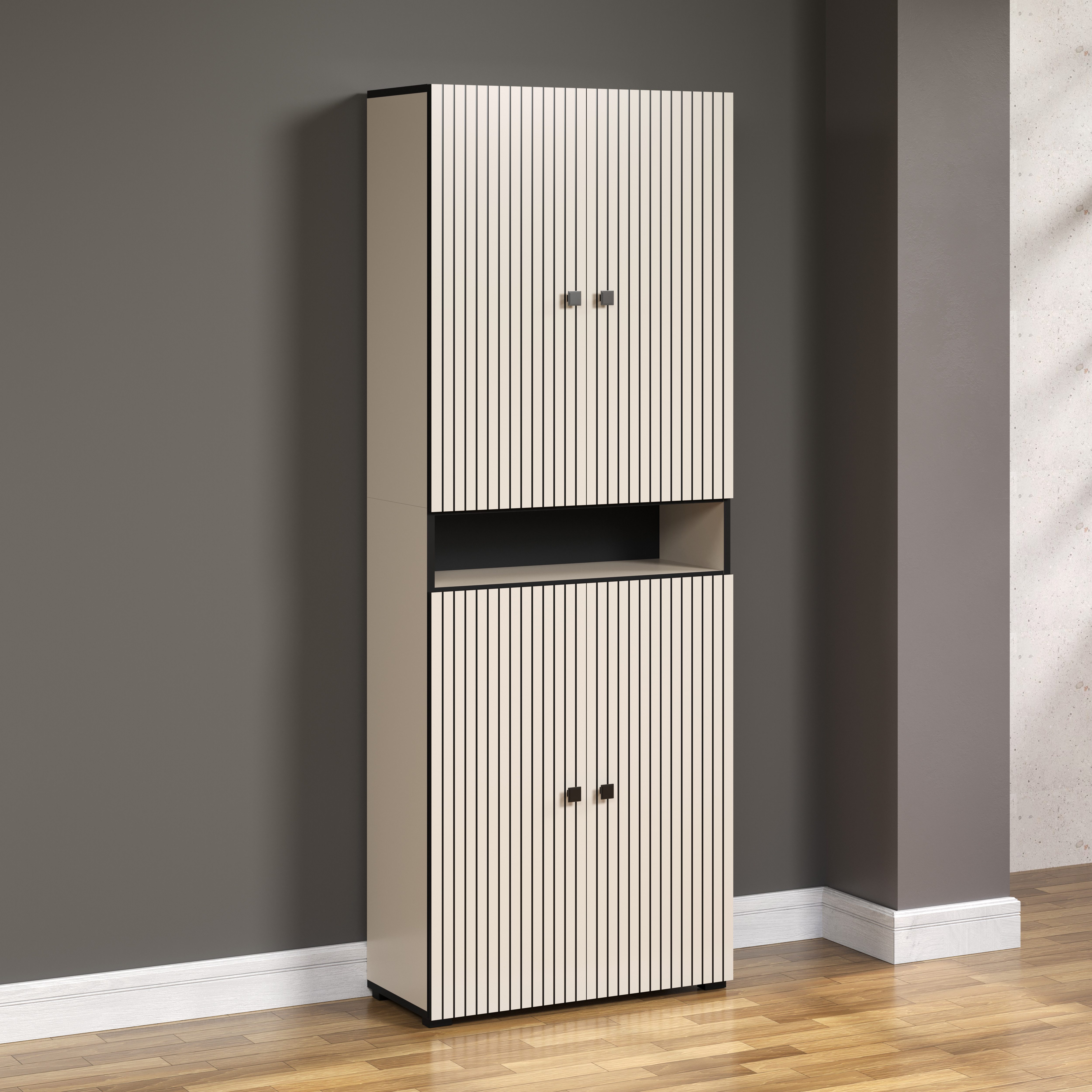 welltime Hoge kast Amrum Breedte 40 cm, ruime hoge kast eik ribbellook badkamerkast (1 stuk)