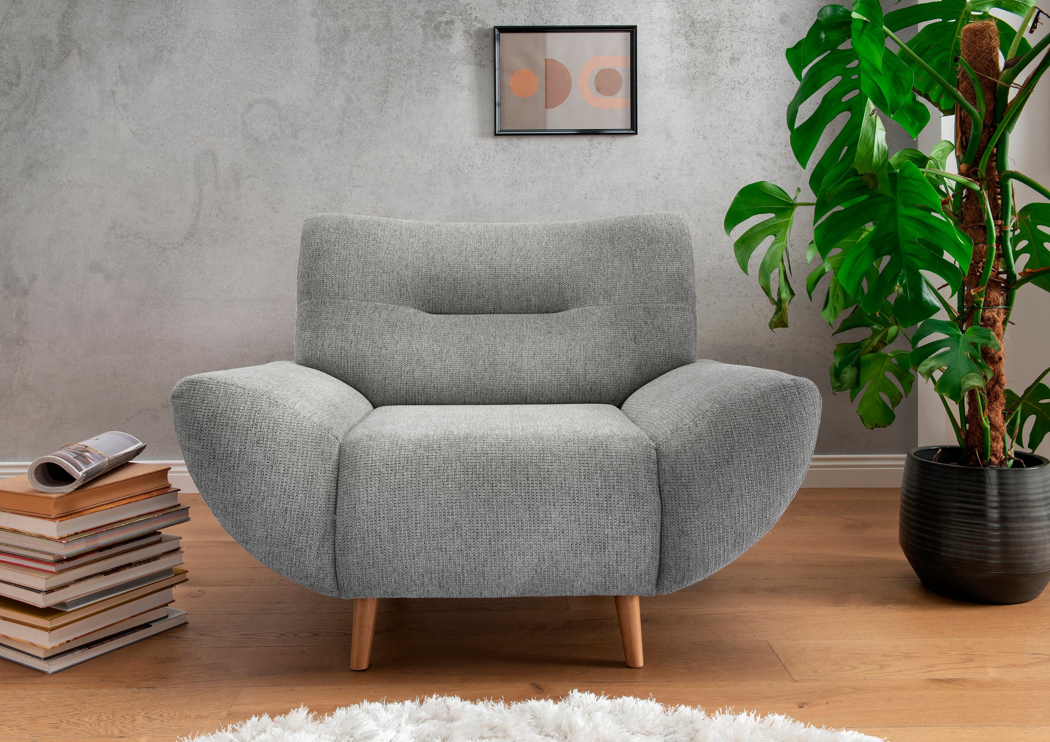 INOSIGN Fauteuil Drago vrij in de ruimte te plaatsen fauteuils grijs