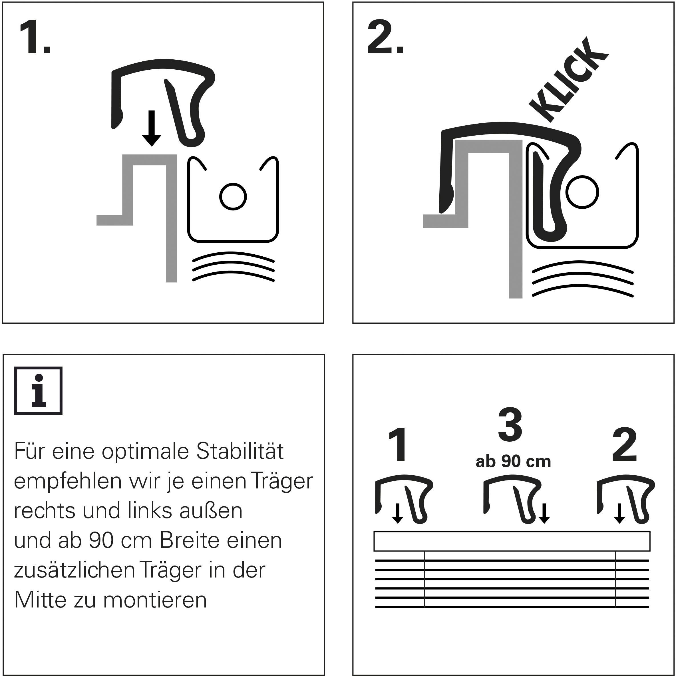 GARDINIA Bevestiging voor bescherming tegen inkijk Klemhouder voor aluminium jaloezieën (3 stuks)