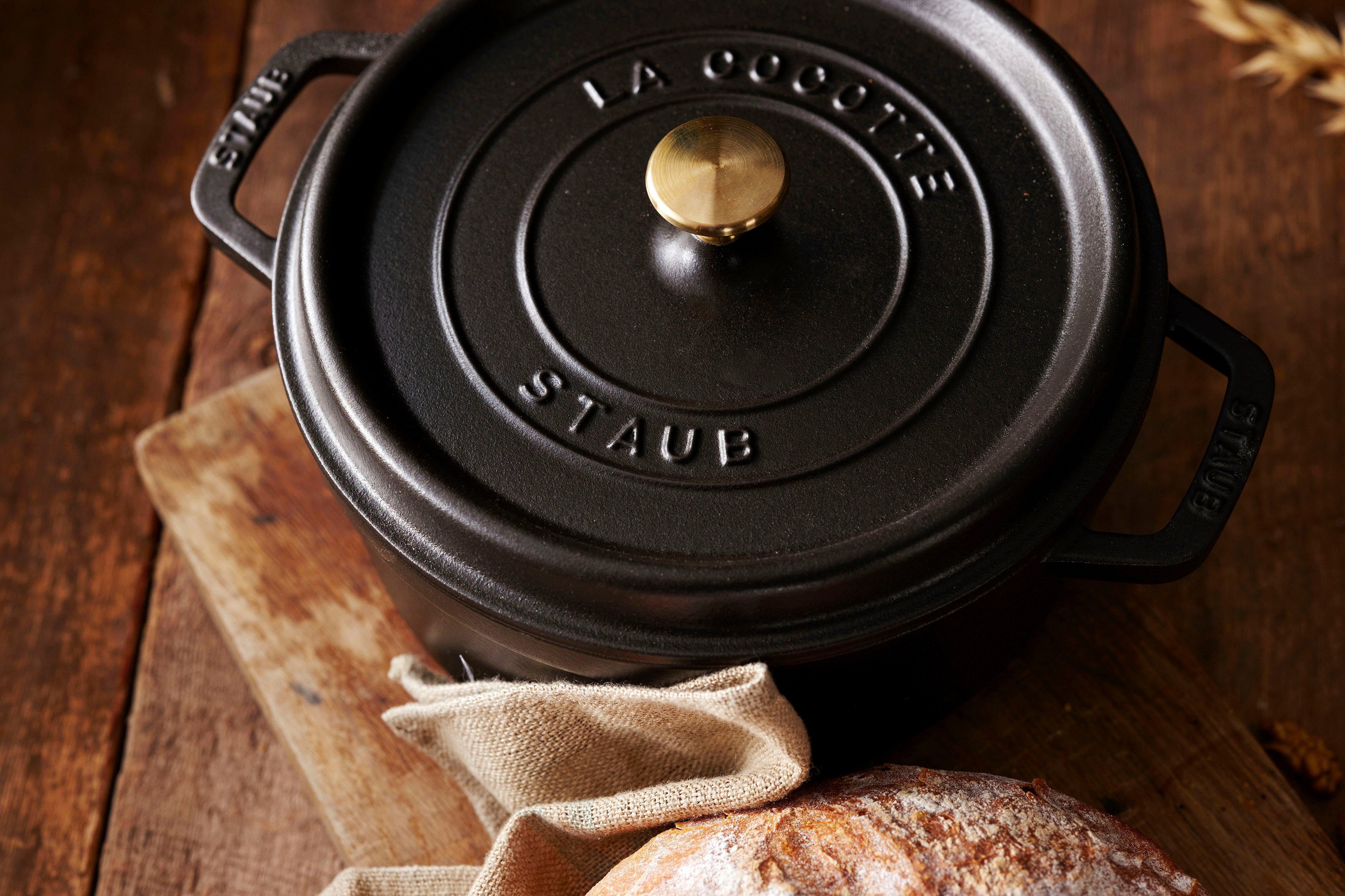 Staub Braadpan Cocotte robust, duurzaam, perfecte hitteverdeling, aroma-regendeksel (1-delig)
