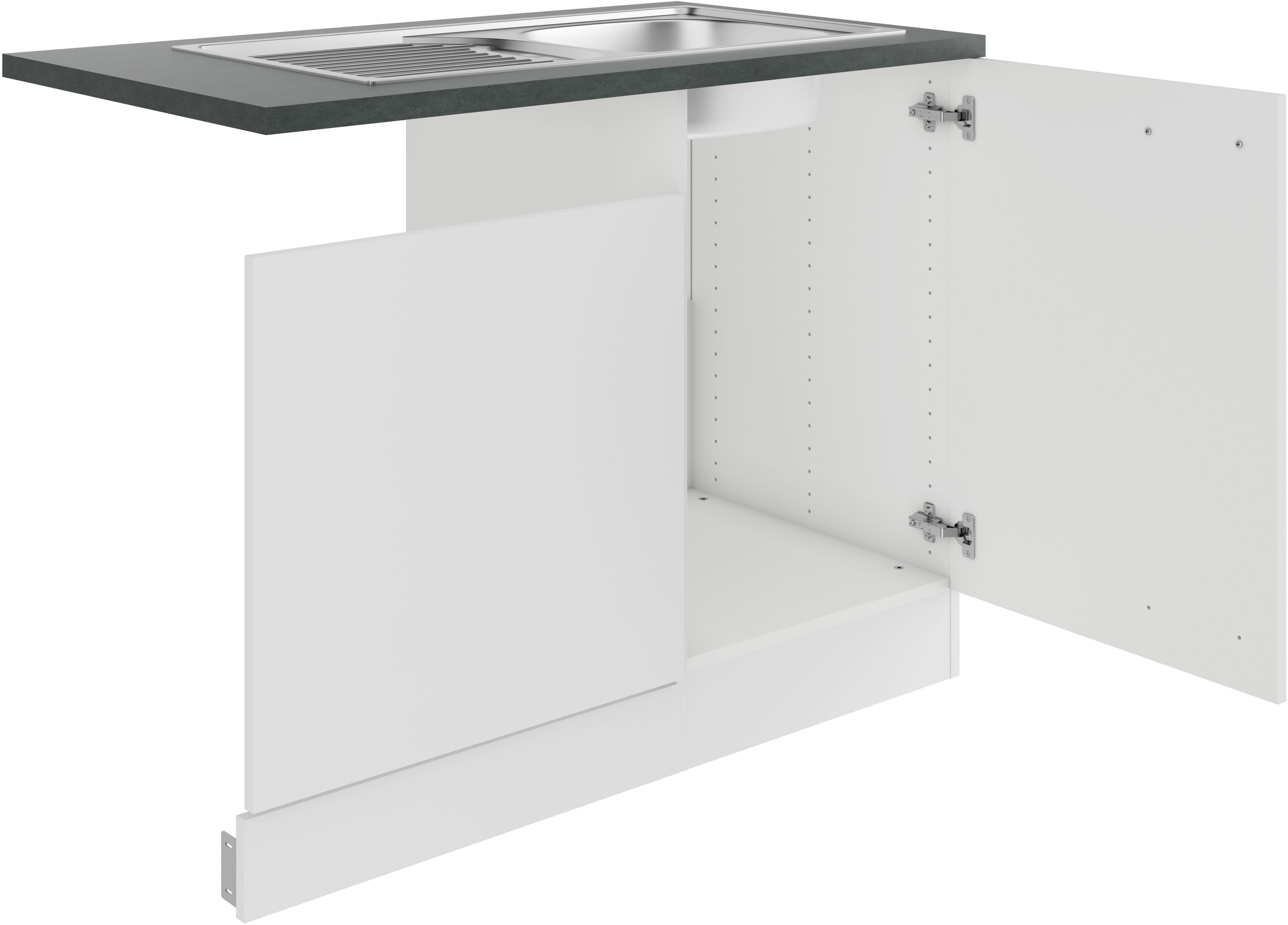 OPTIFIT Gootsteenkast Palma Breedte 110 cm, geschikt voor gedeeltelijk geïntegreerde vaatwassers