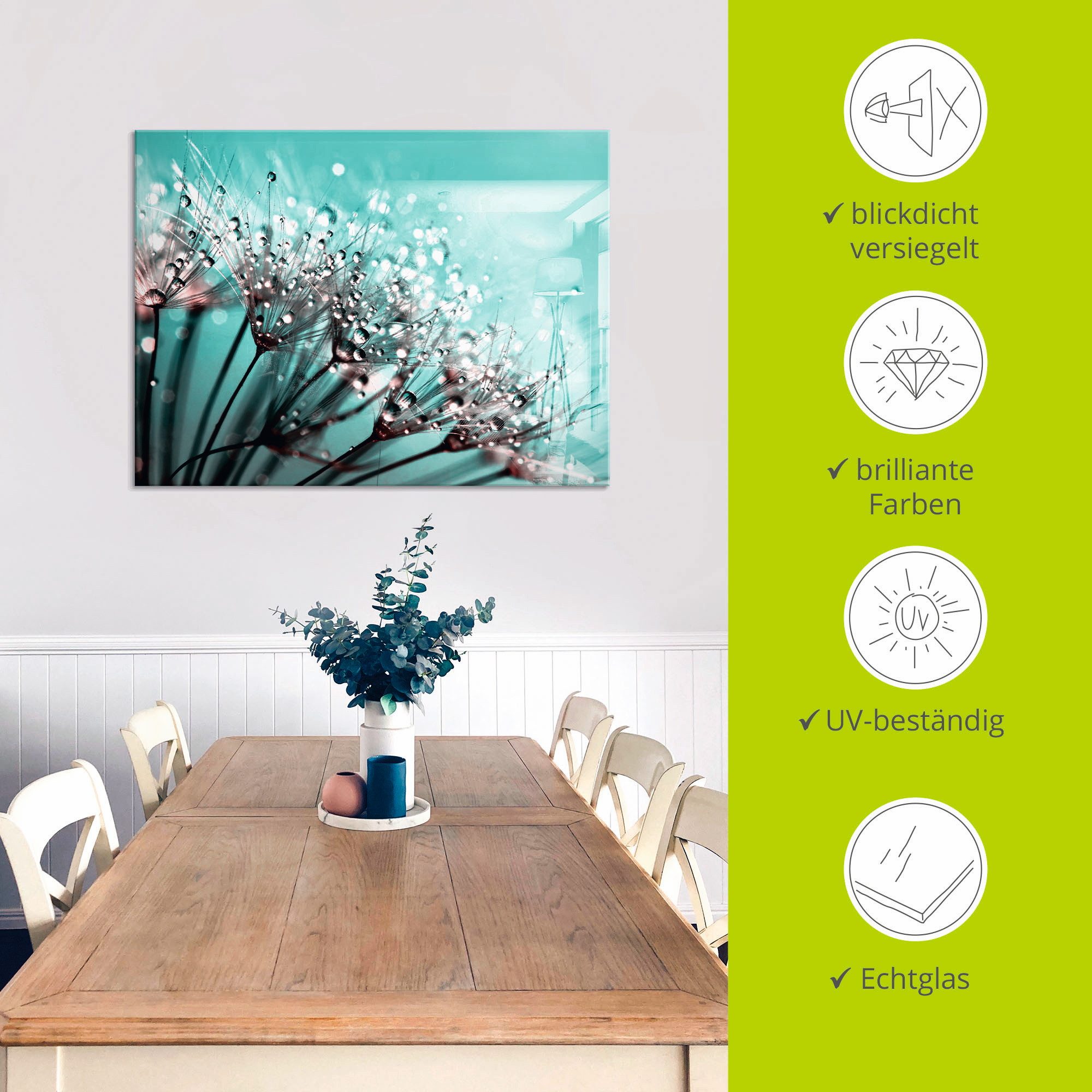 Artland Print op glas Glinsterende pluizenbol I
