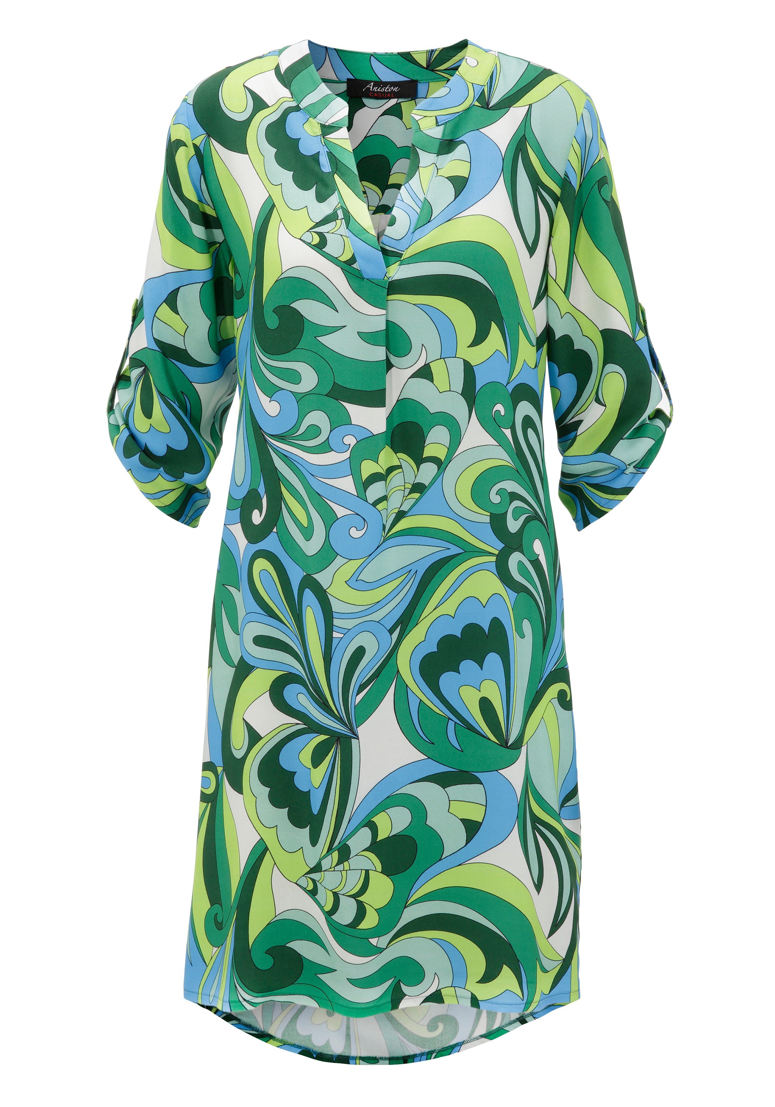 Aniston CASUAL Zomerjurk met harmonieuze kleuren, grafische print