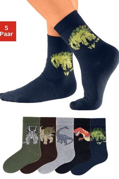 h.i.s sokken met dinosaurusmotieven (5 paar) multicolor