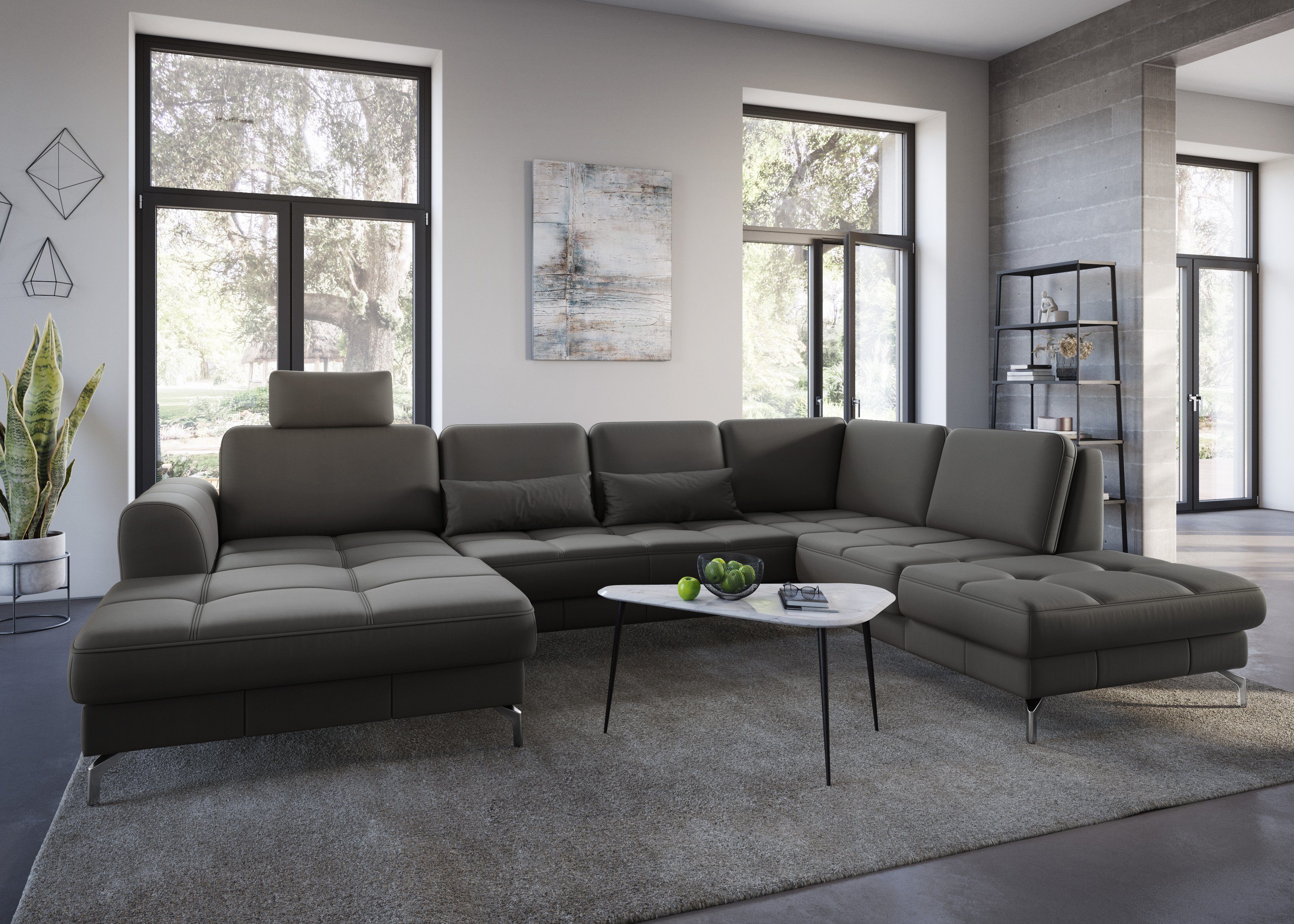 sit&more Zithoek Bendigo U-vorm inclusief zitdiepteverstelling, bodemvrijheid 12 cm, in 2 pootkleuren