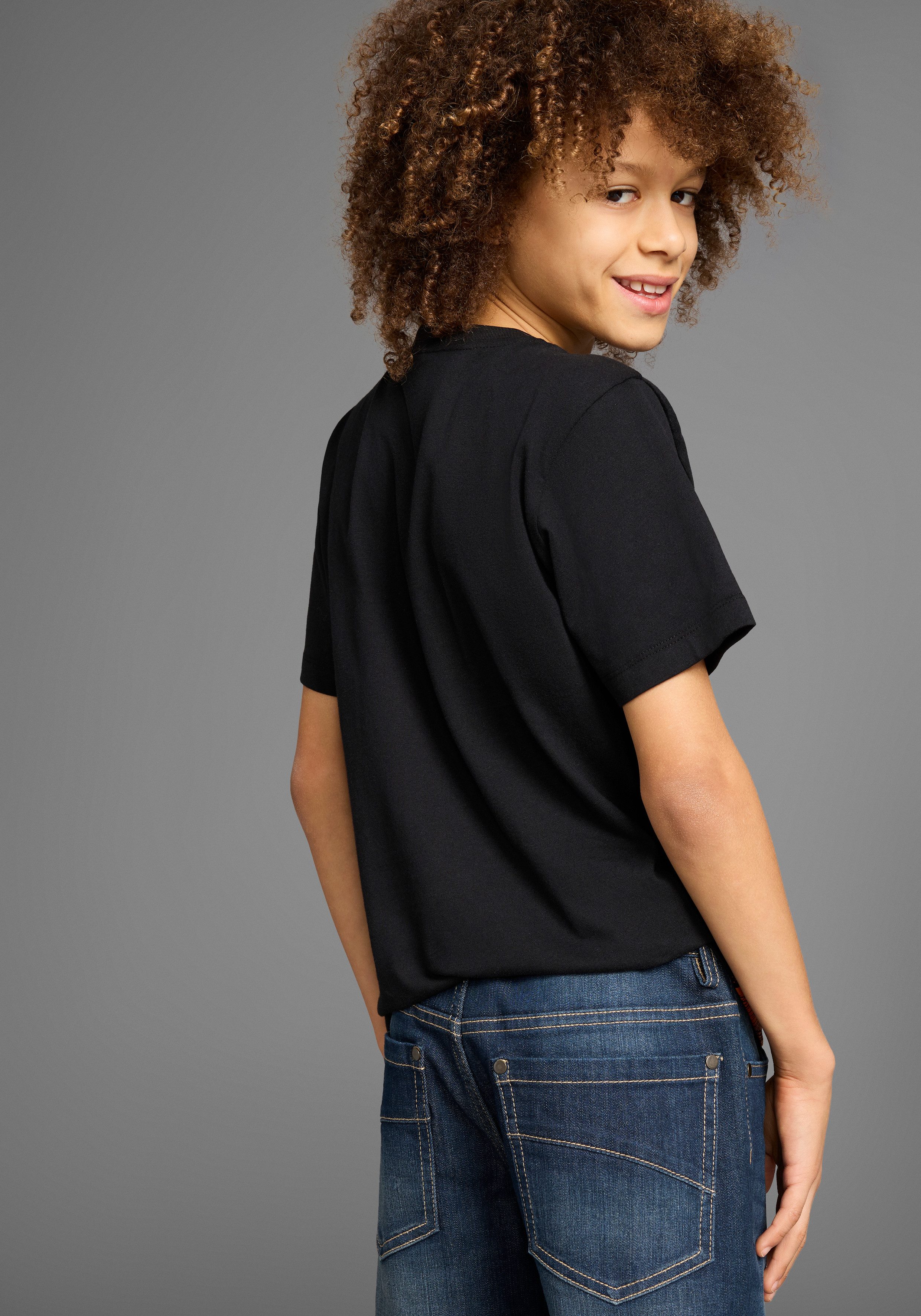 KIDSWORLD T-shirt GECKO Korte mouwen, basic pasvorm, bedrukt, ronde hals