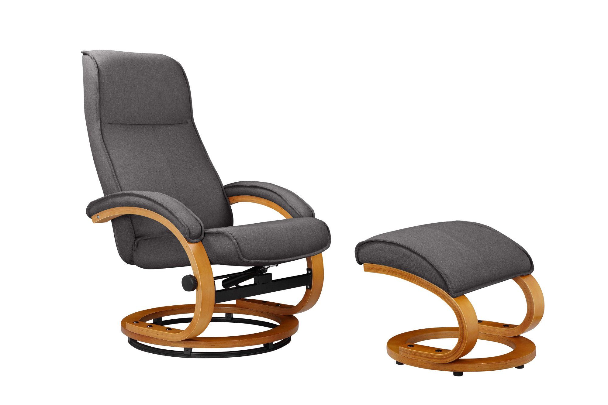 Home affaire Relaxfauteuil Paris TV-fauteuil, fauteuil met poef, woonkamer, handmatige slaapfunctie (set, 2 stuks)